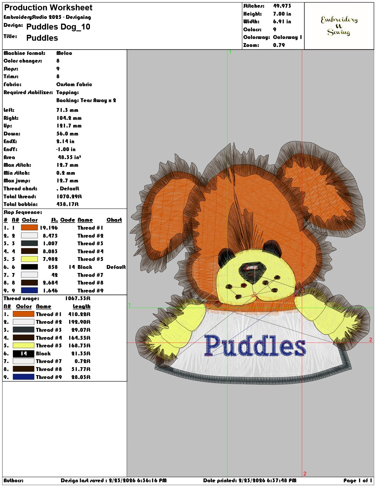 Puddles Dog   - Elegant embroidery design file-instant download — view 3