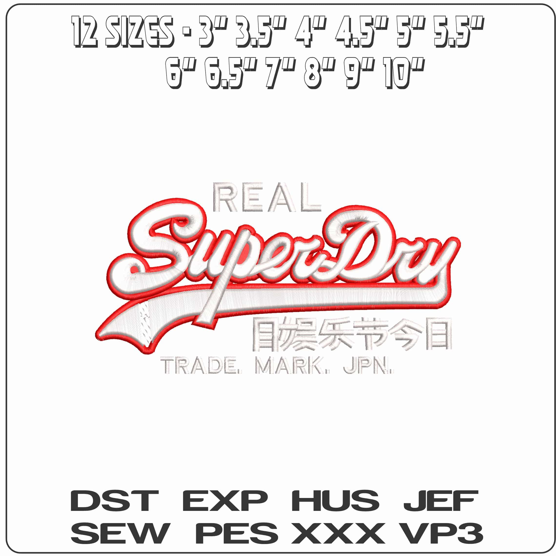 Real Super Dry Japan   - Elegant embroidery design file-instant download — view 2