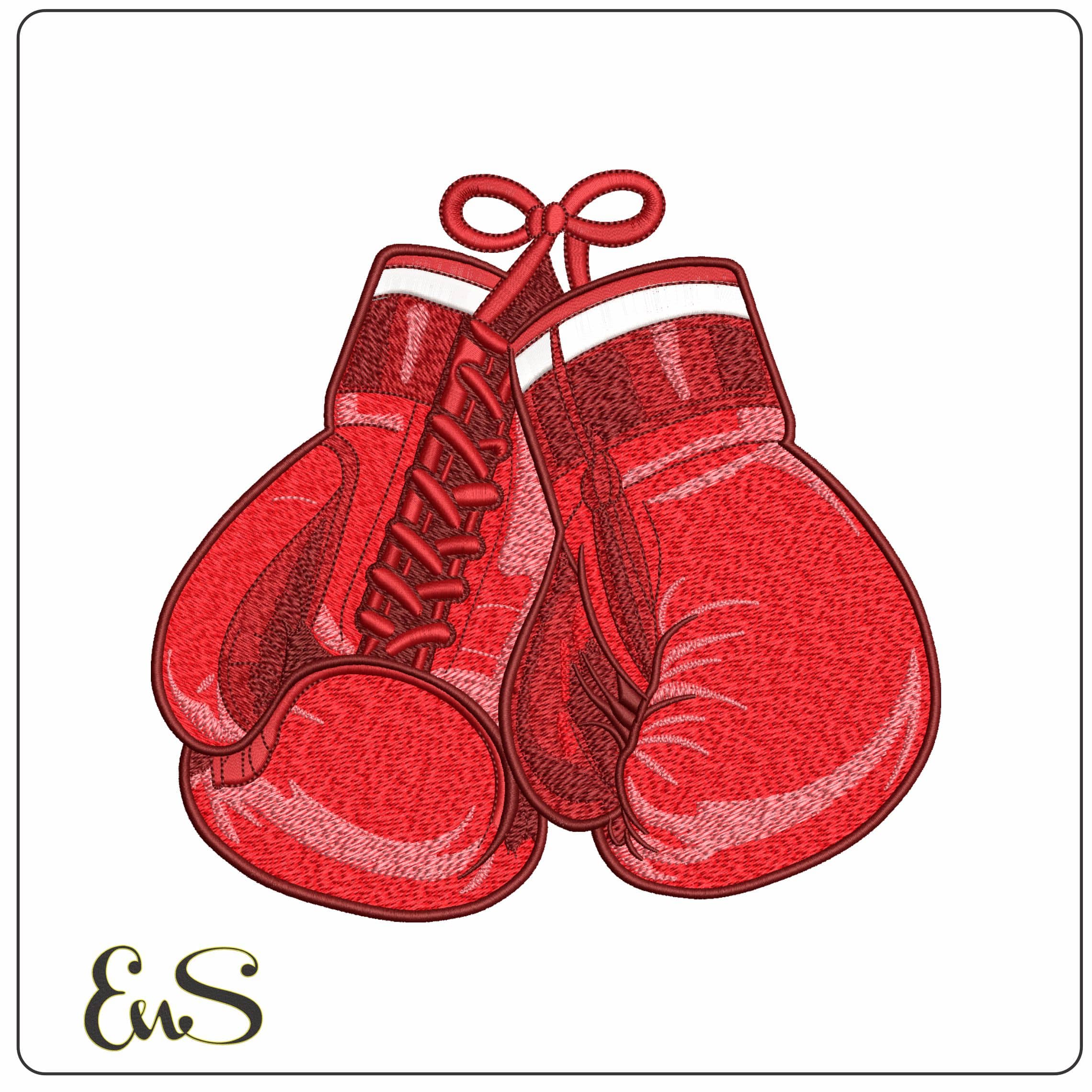 Red Boxing gloves   - Elegant embroidery design file-instant download