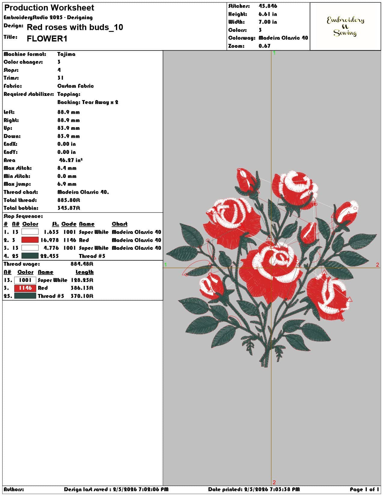 Red roses with buds   - Elegant embroidery design file-instant download — view 3