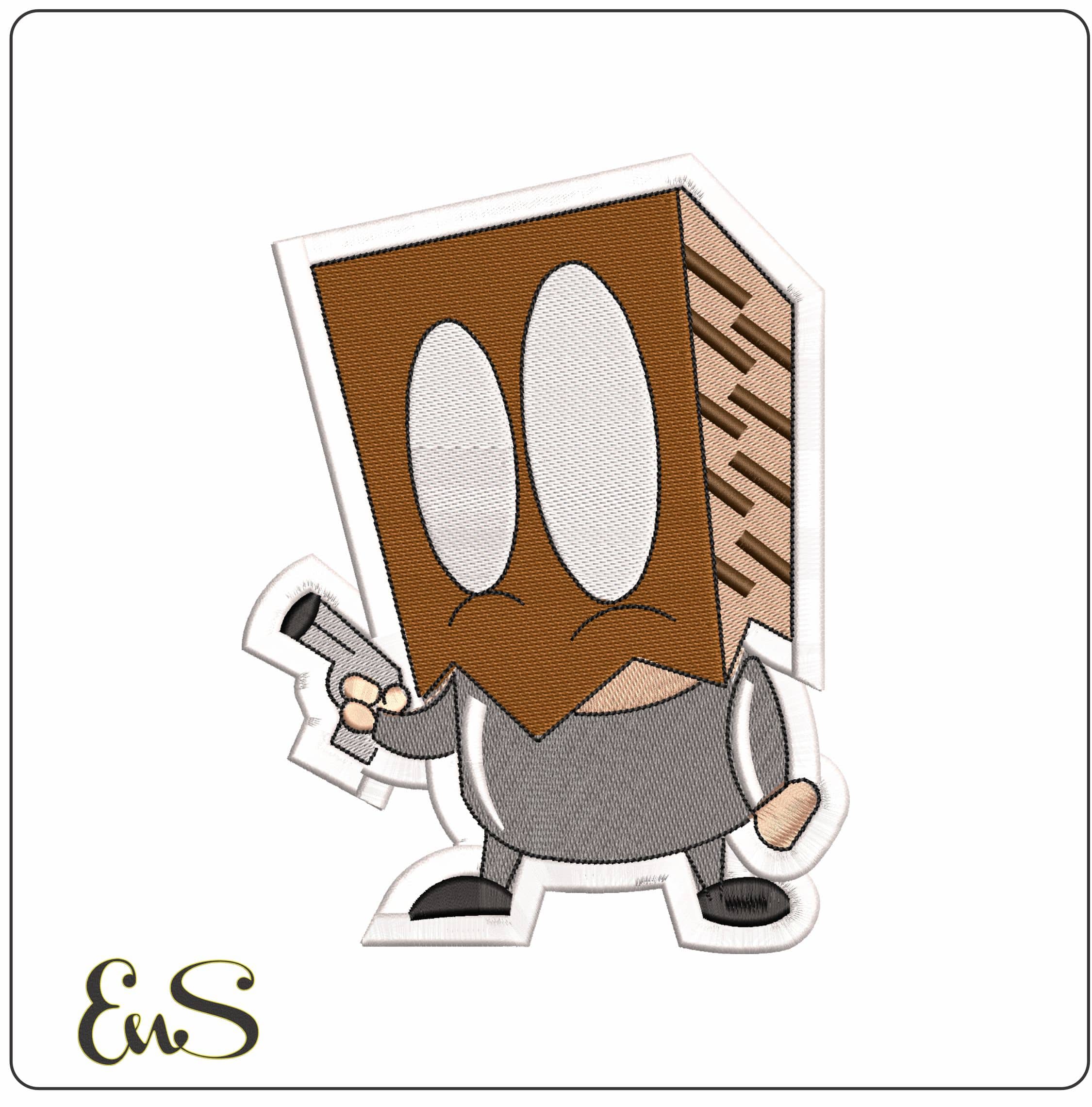 Robber with Paperbag over head Cartoon   - Elegant embroidery design file-instant download