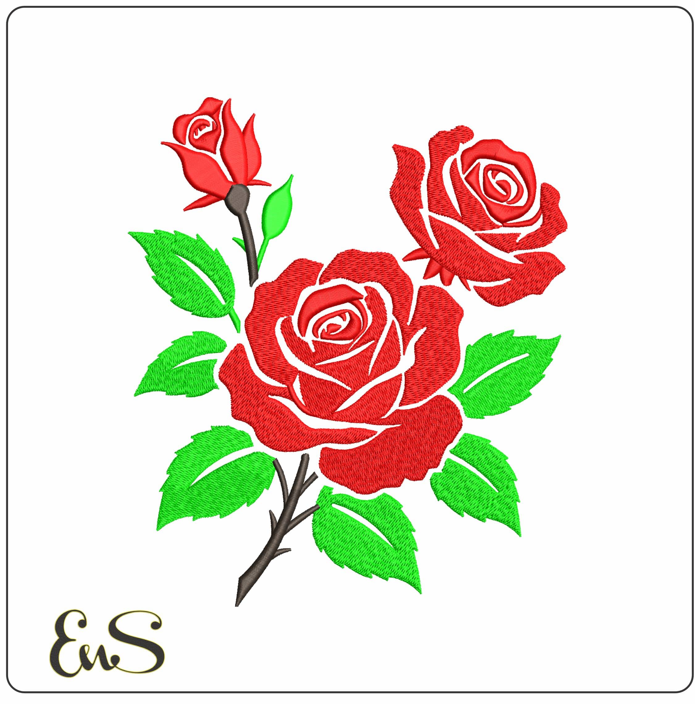 Roses less detaols   - Elegant embroidery design file-instant download