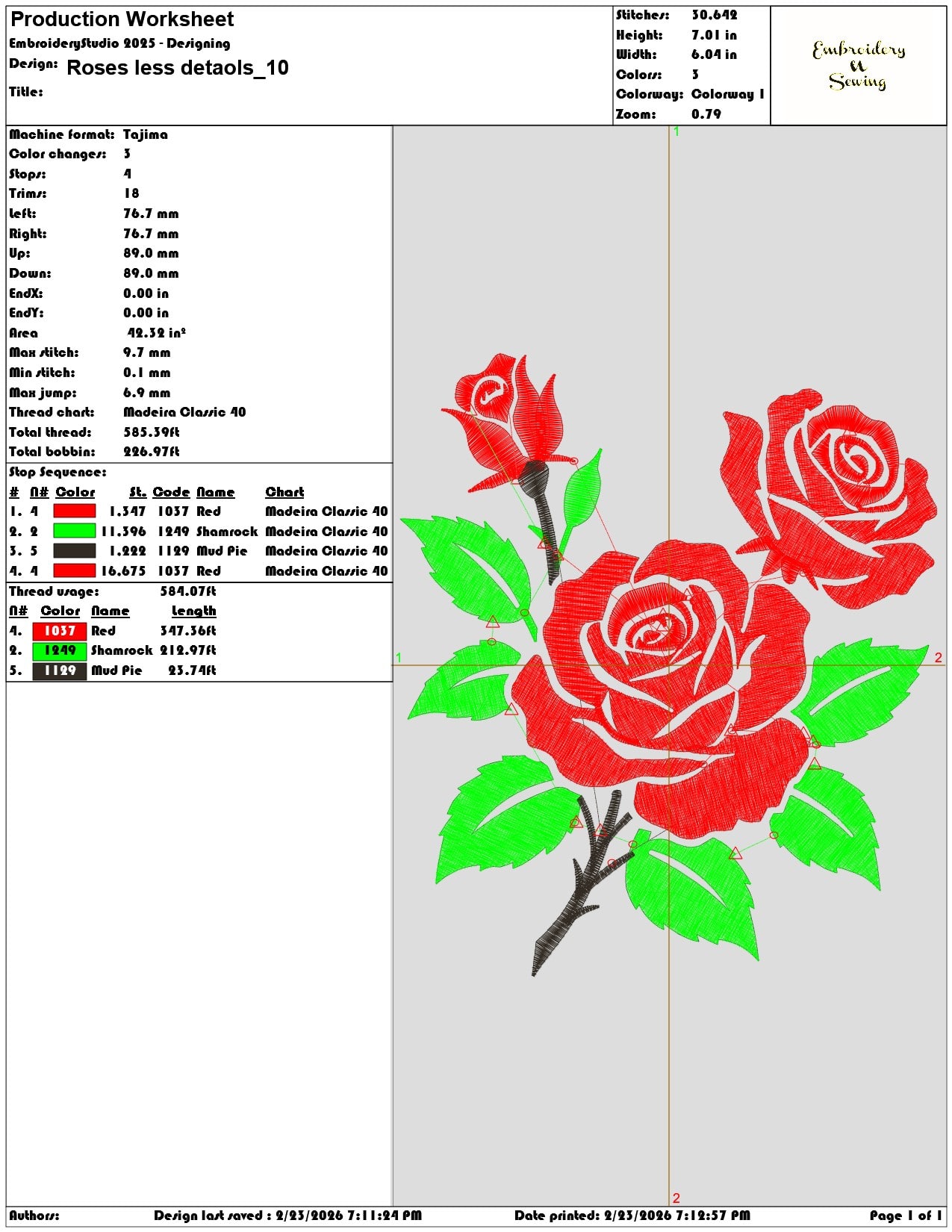 Roses less detaols   - Elegant embroidery design file-instant download — view 3