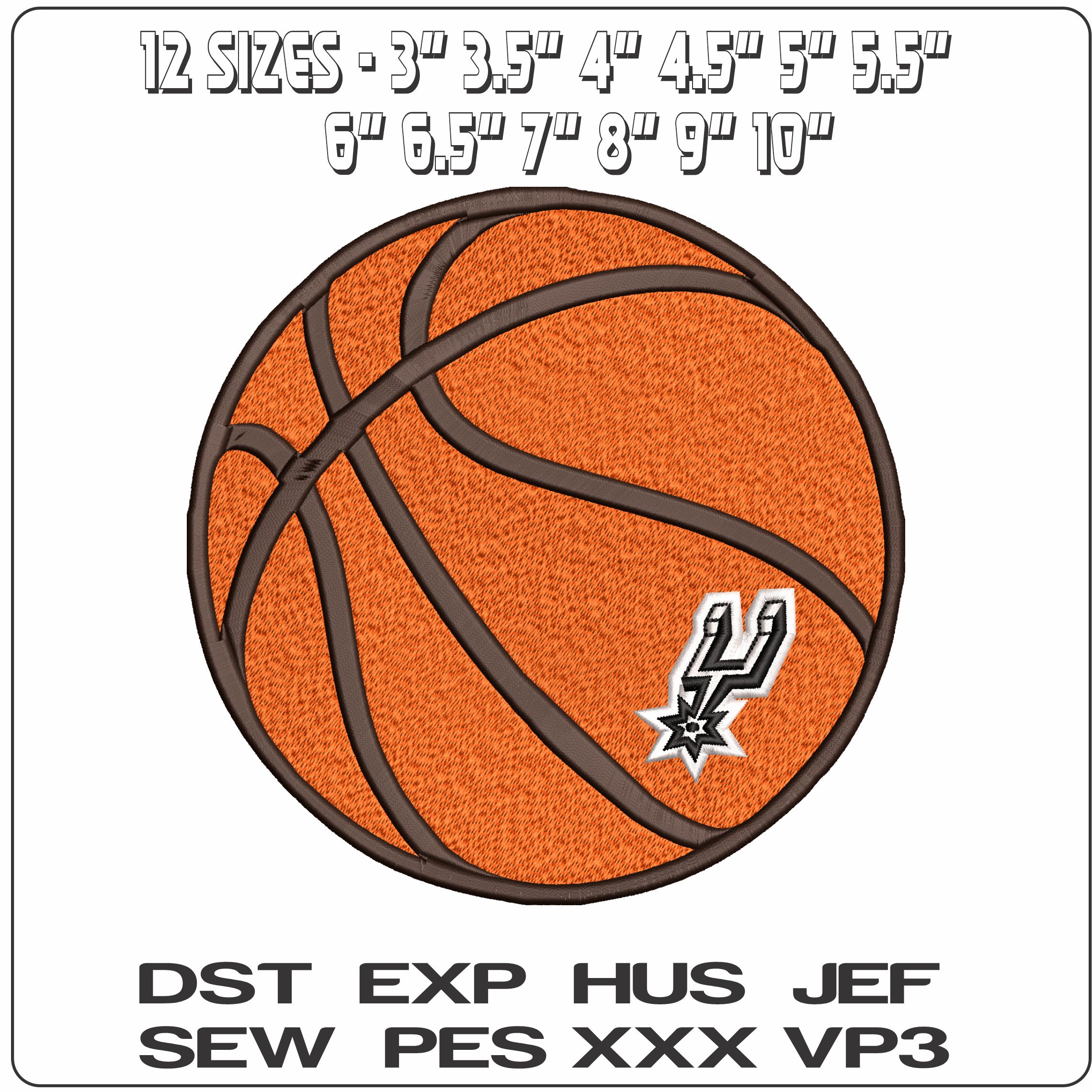 San Antonio Spurs Basketball NBA   - Elegant embroidery design file-instant download — view 2
