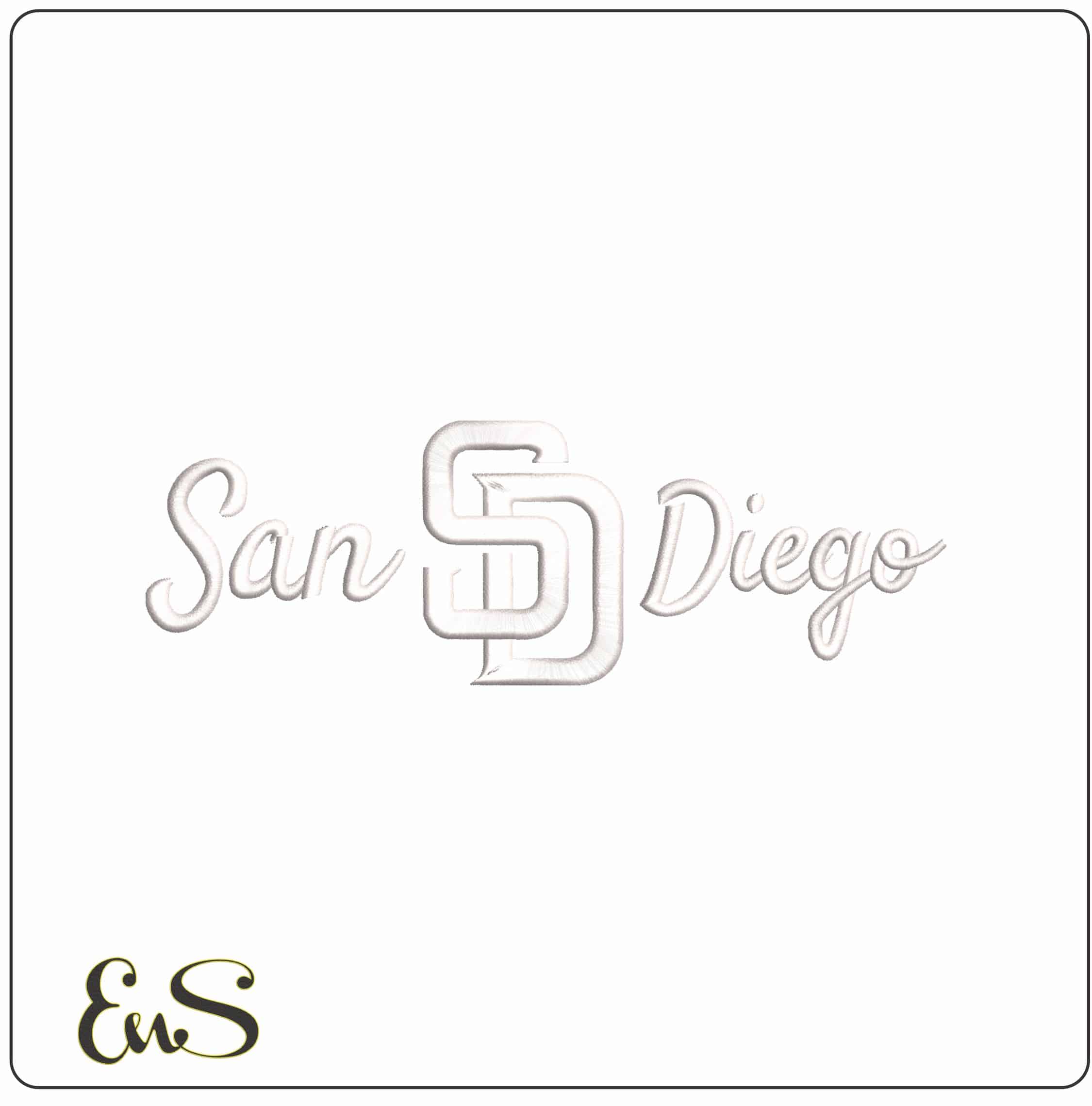 San Diego SD MLB   - Elegant embroidery design file-instant download