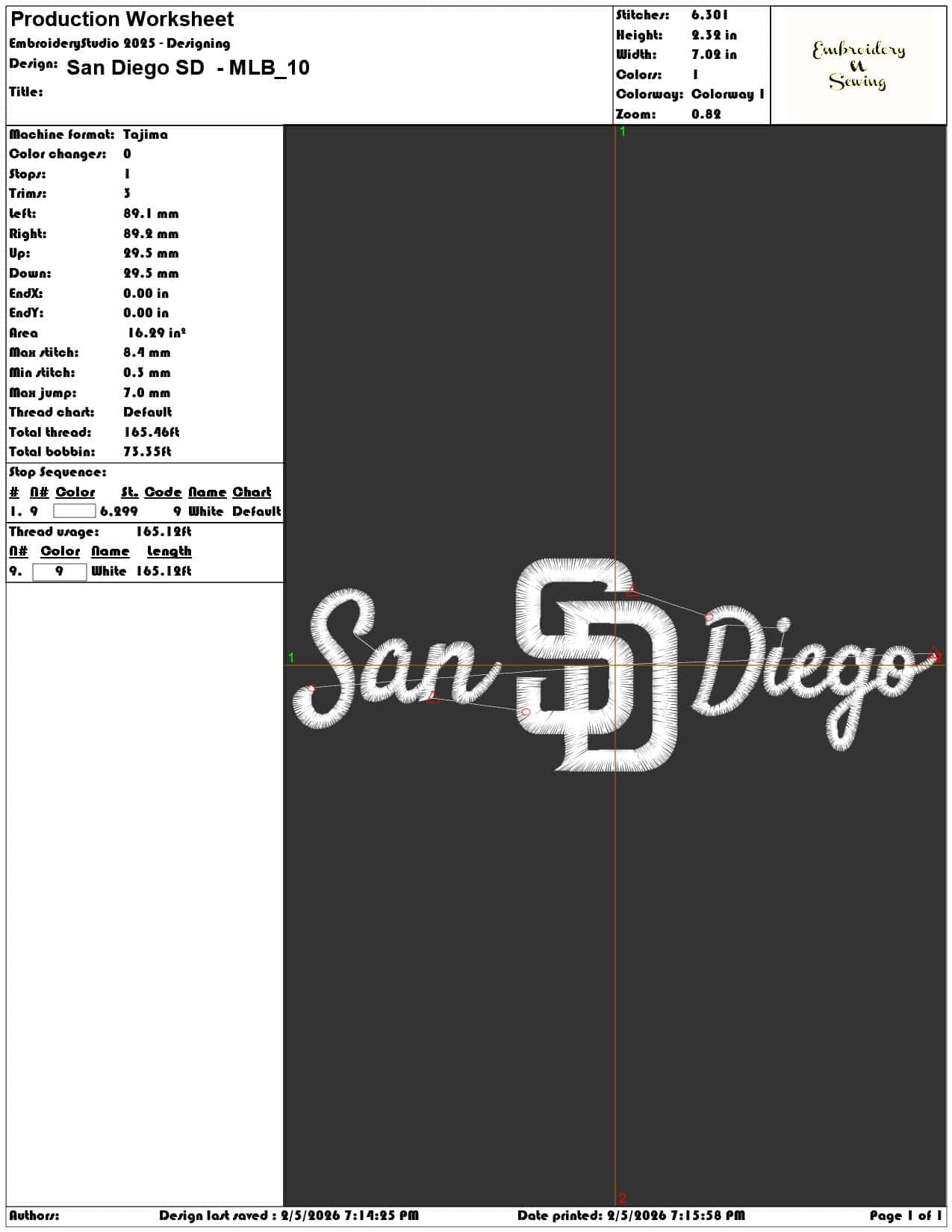 San Diego SD MLB   - Elegant embroidery design file-instant download — view 3