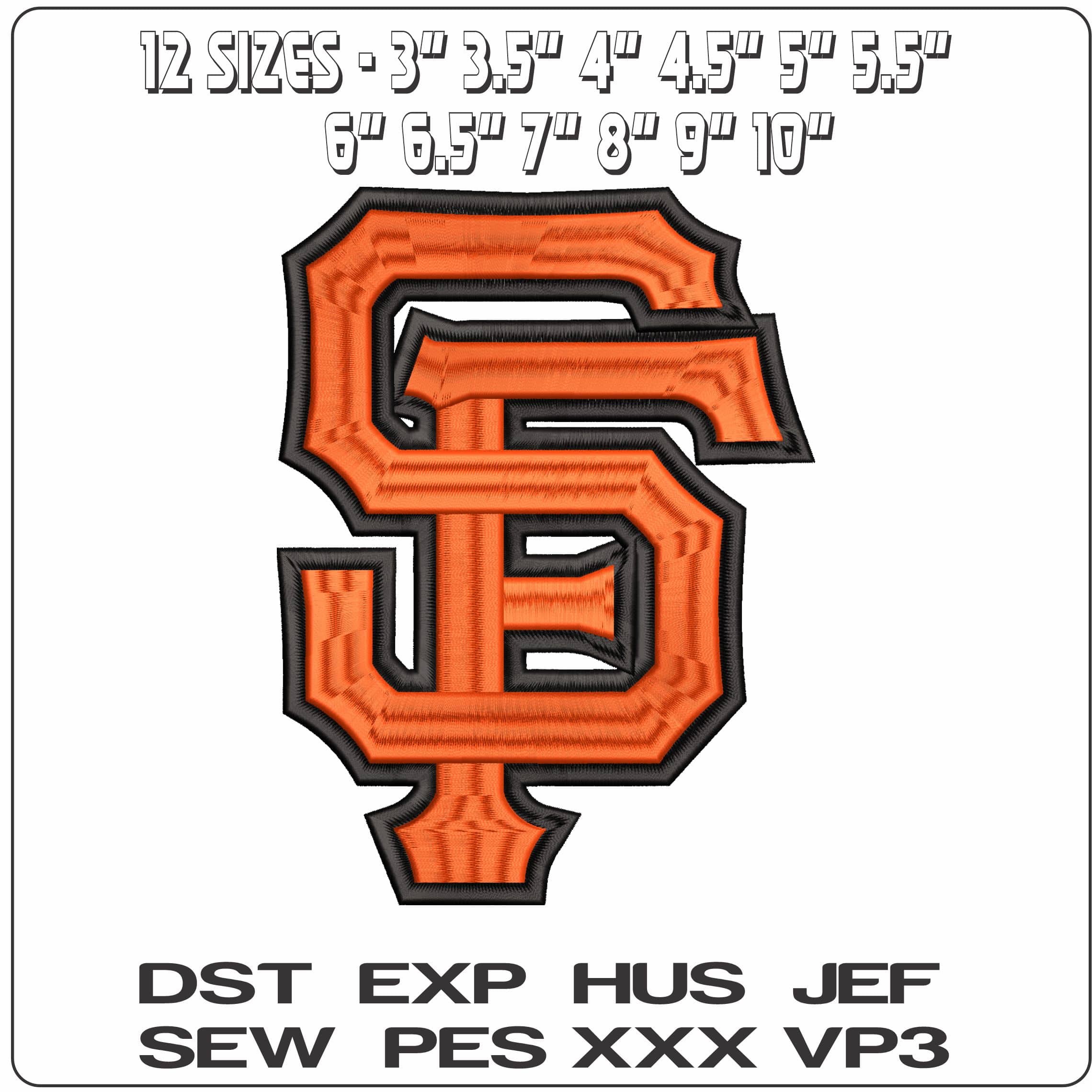 San Francisco Giants 3D   - Elegant embroidery design file-instant download — view 2