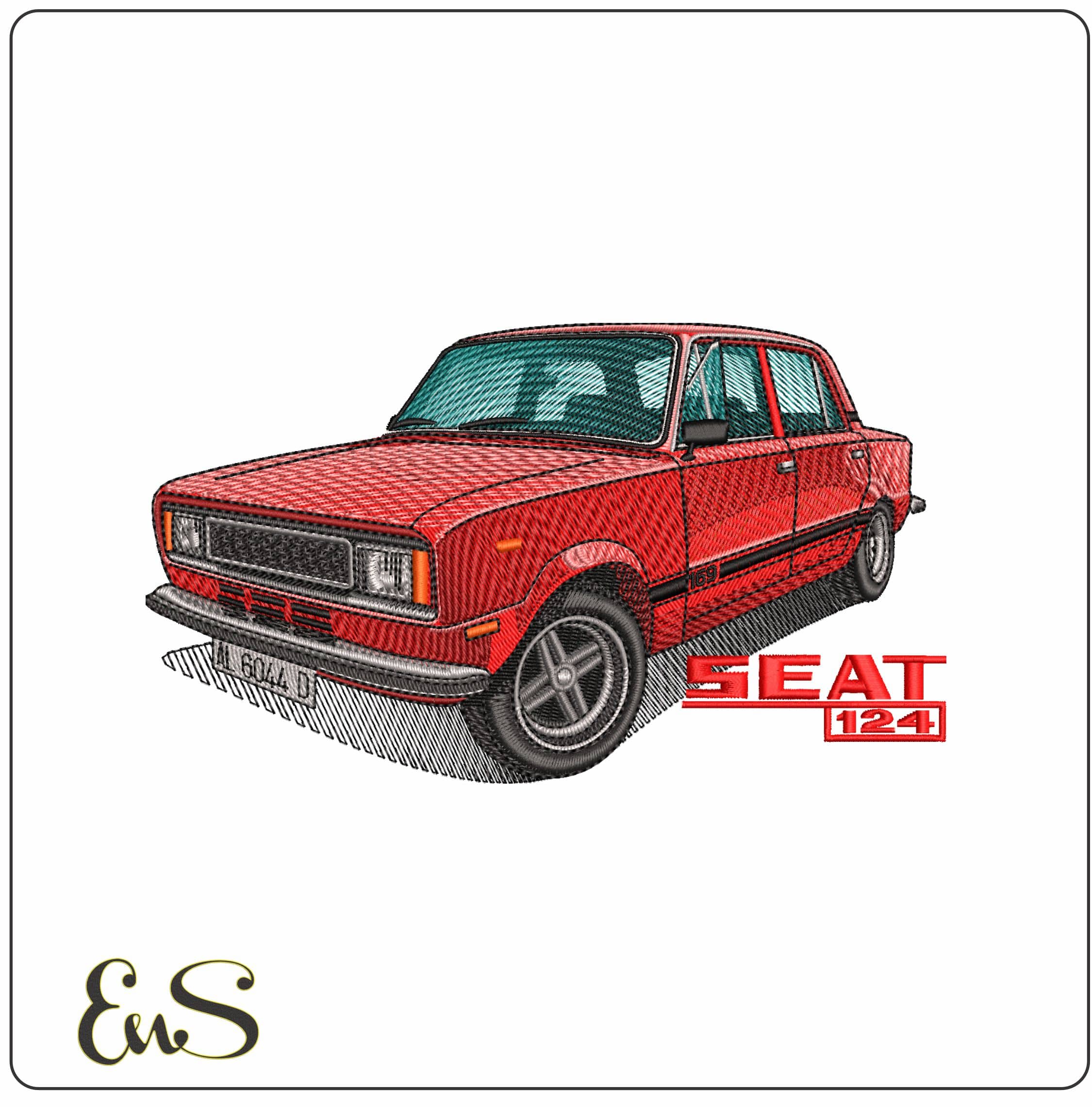 Seat 124 with Logo   - Elegant embroidery design file-instant download