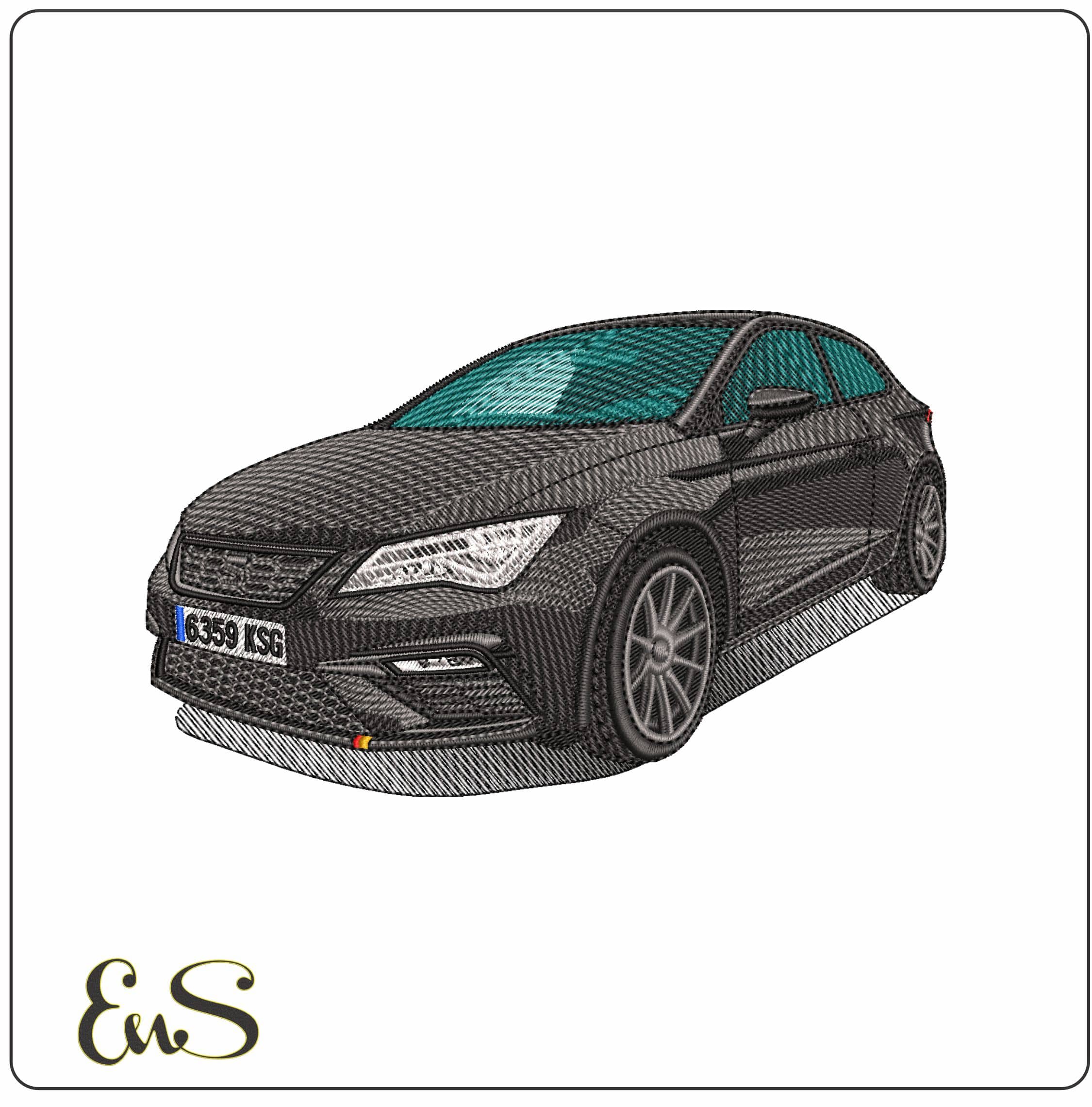 Seat Leon Cupra FR   - Elegant embroidery design file-instant download