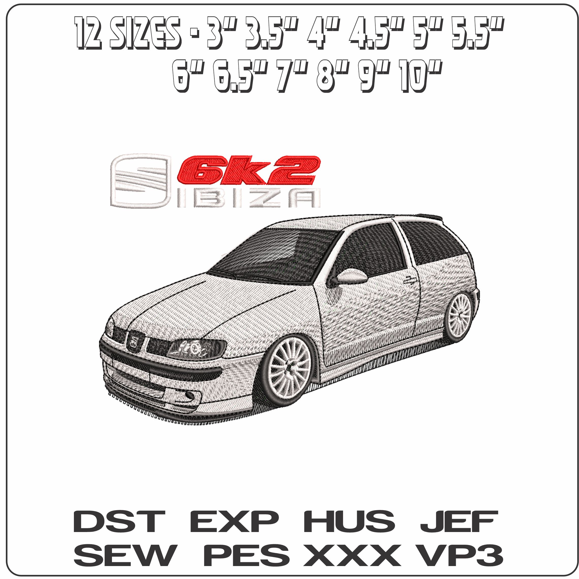 Seat Ibiza with Logo   - Elegant embroidery design file-instant download — view 2