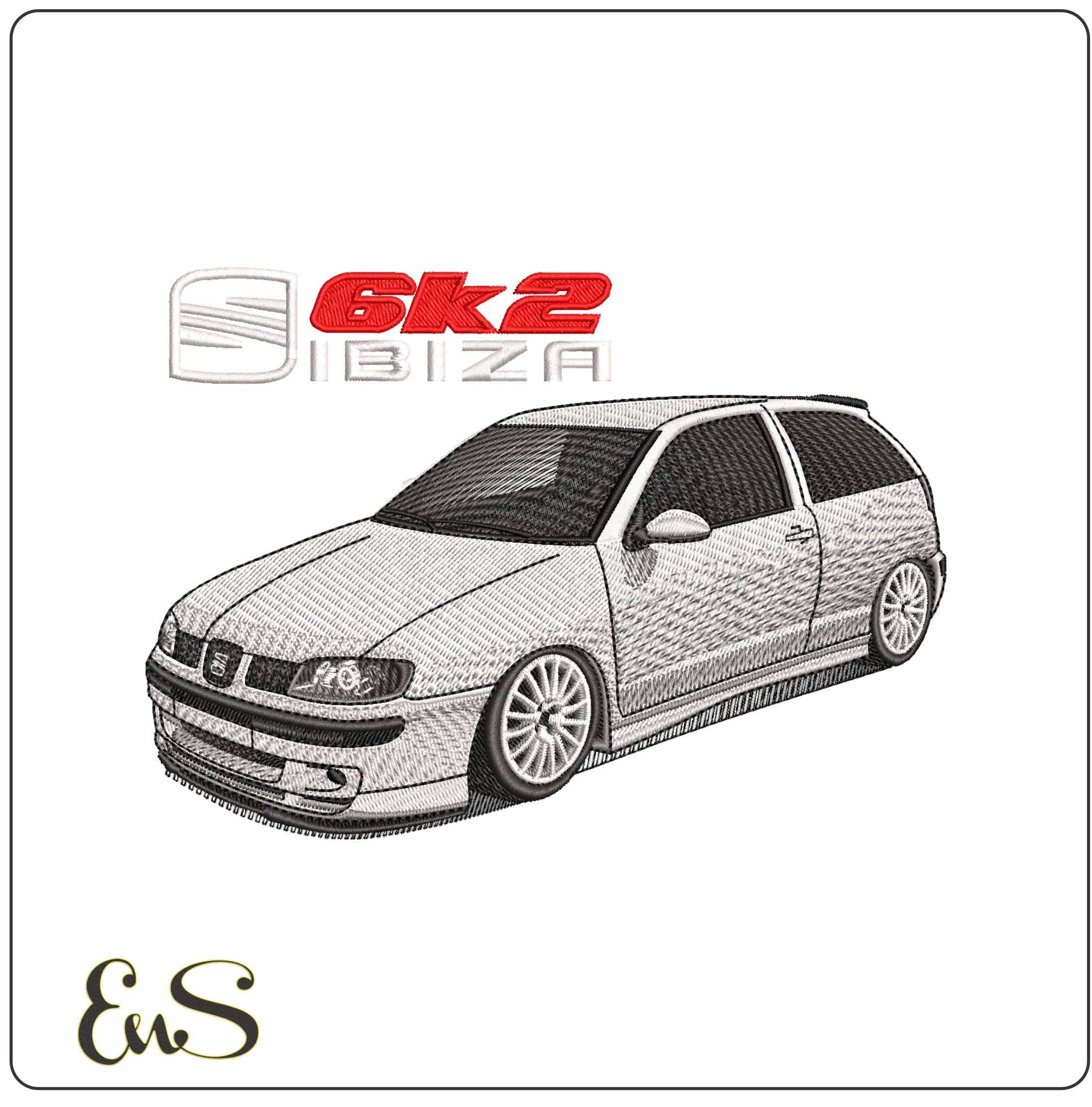 Seat Ibiza with Logo   - Elegant embroidery design file-instant download