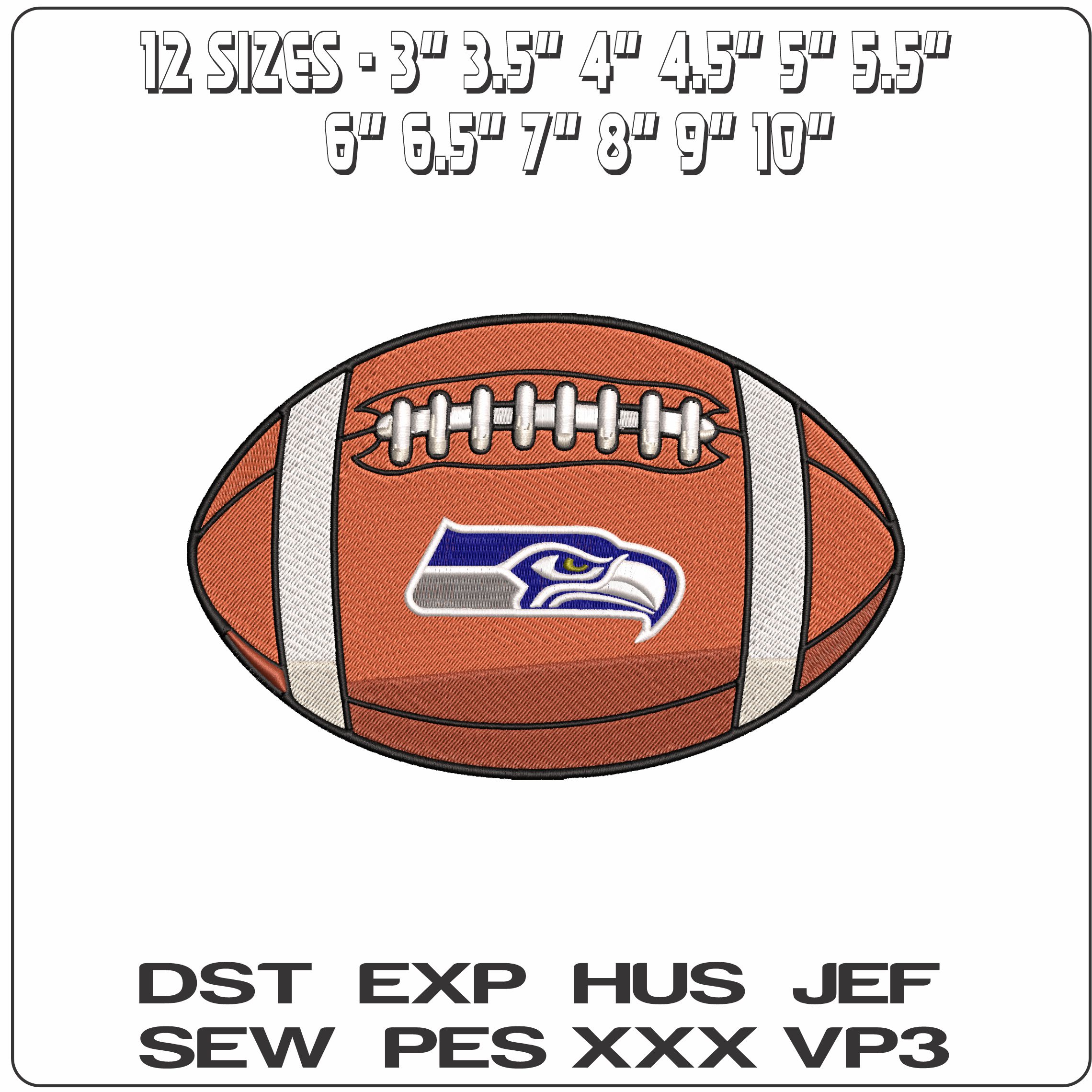 Seatle Seahawks American Football NFL   - Elegant embroidery design file-instant download — view 2