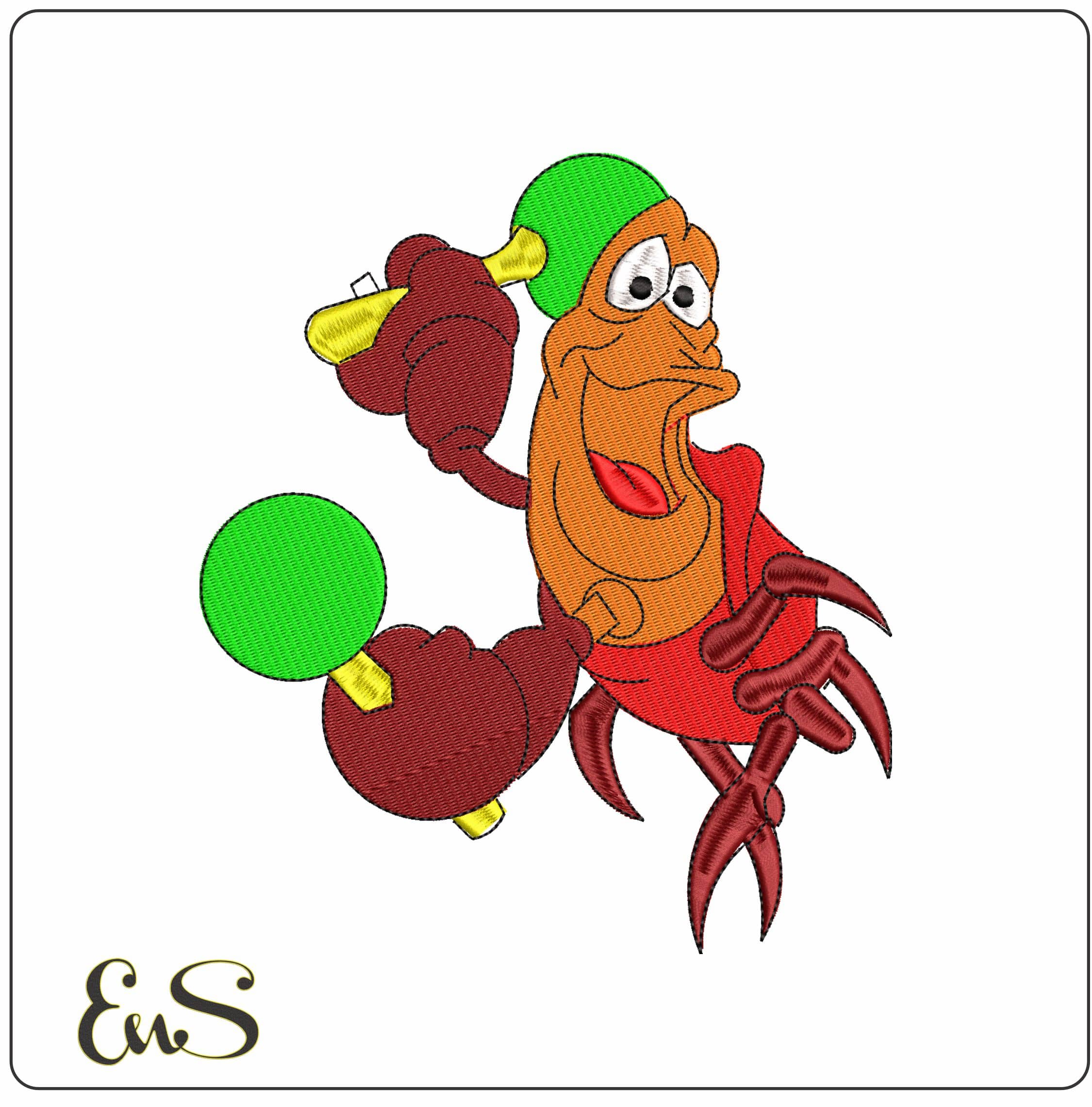 Sebastian the Crab Dancing The Little Mermaid   - Elegant embroidery design file-instant download