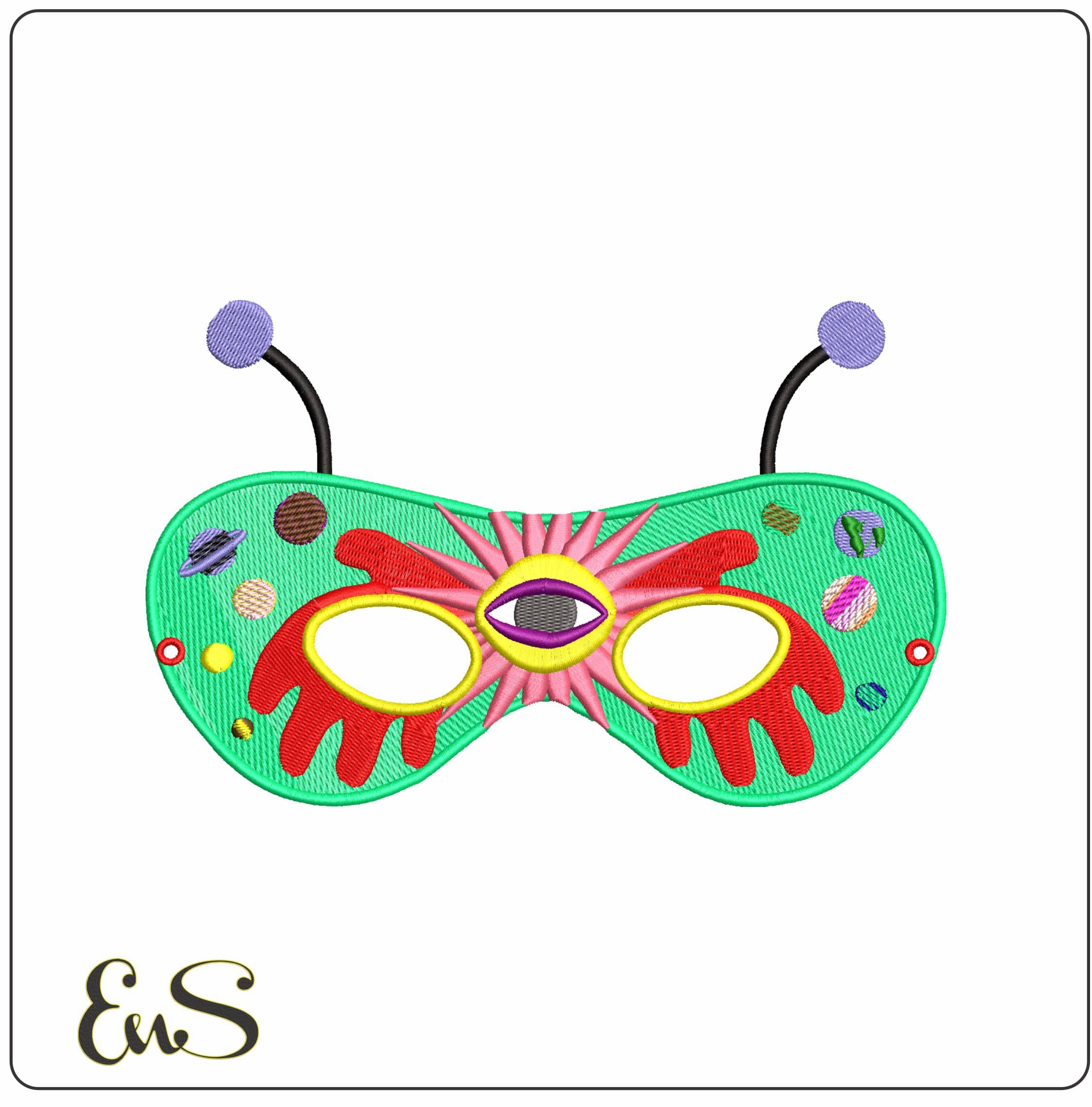 Seeing Eye Mask  - Elegant embroidery design file-instant download