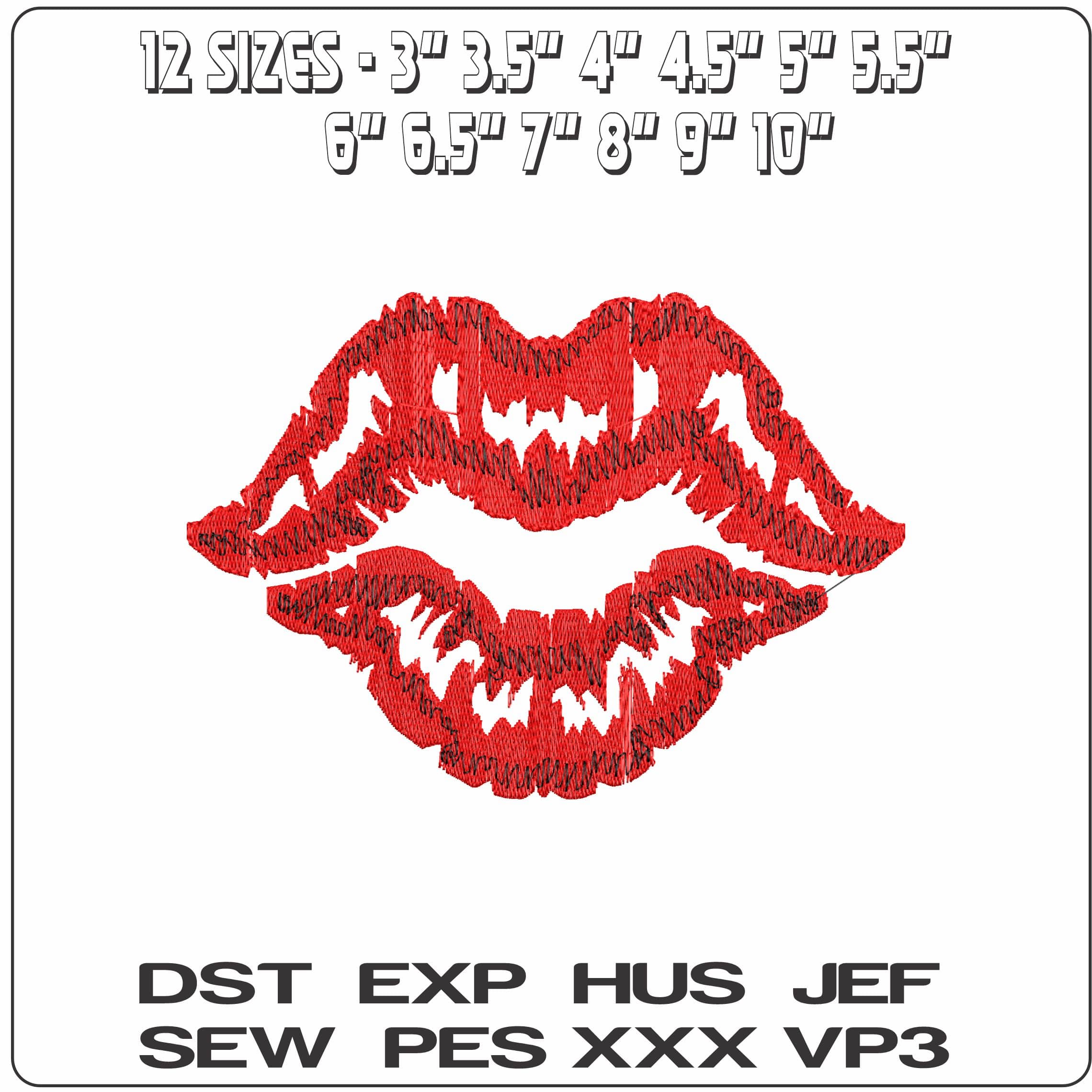 Sexy Lips  - Elegant embroidery design file-instant download — view 2