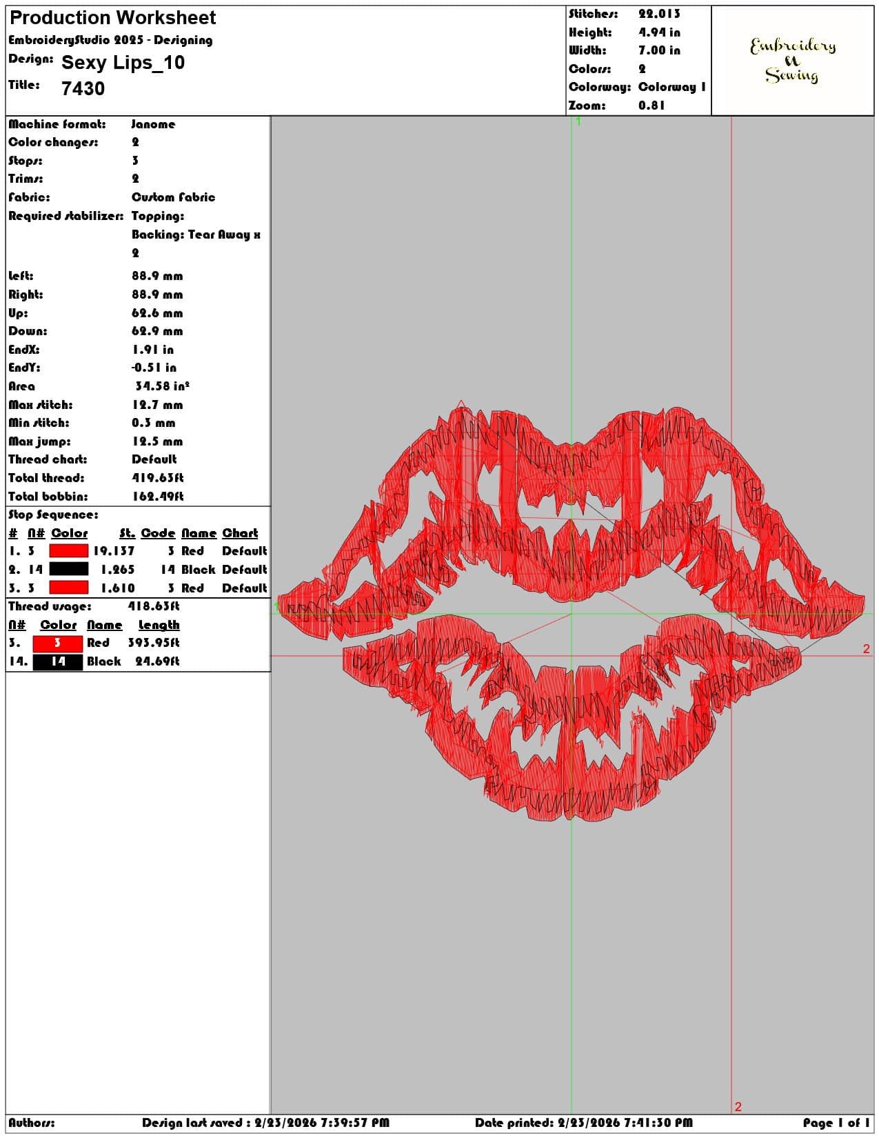 Sexy Lips  - Elegant embroidery design file-instant download — view 3