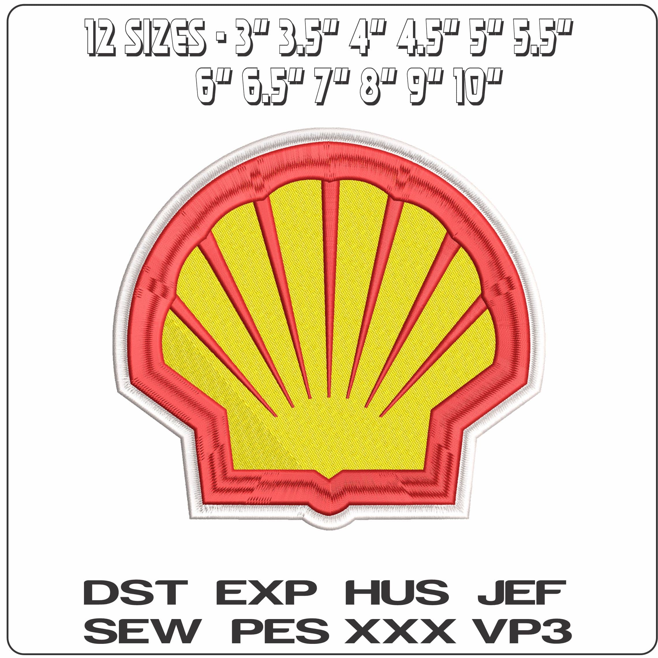 Shell Logo Brand  - Elegant embroidery design file-instant download — view 2