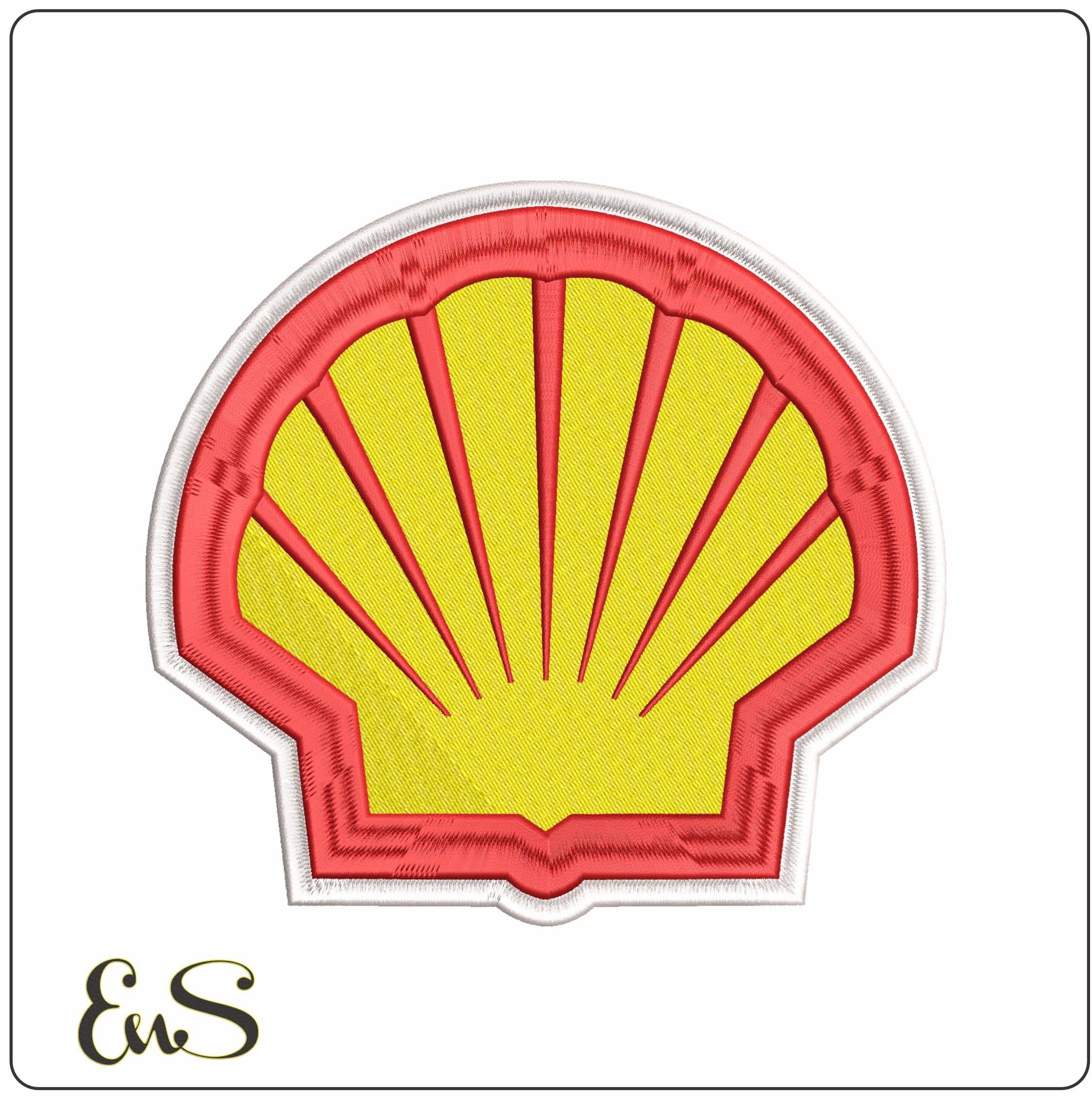 Shell Logo Brand  - Elegant embroidery design file-instant download