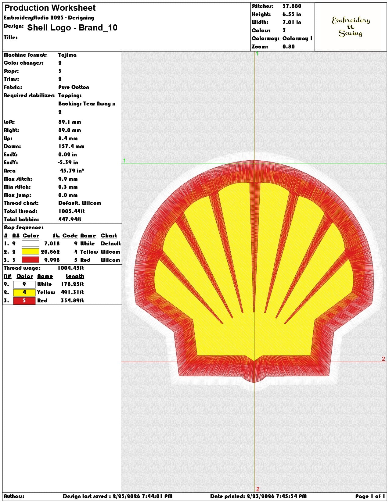 Shell Logo Brand  - Elegant embroidery design file-instant download — view 3
