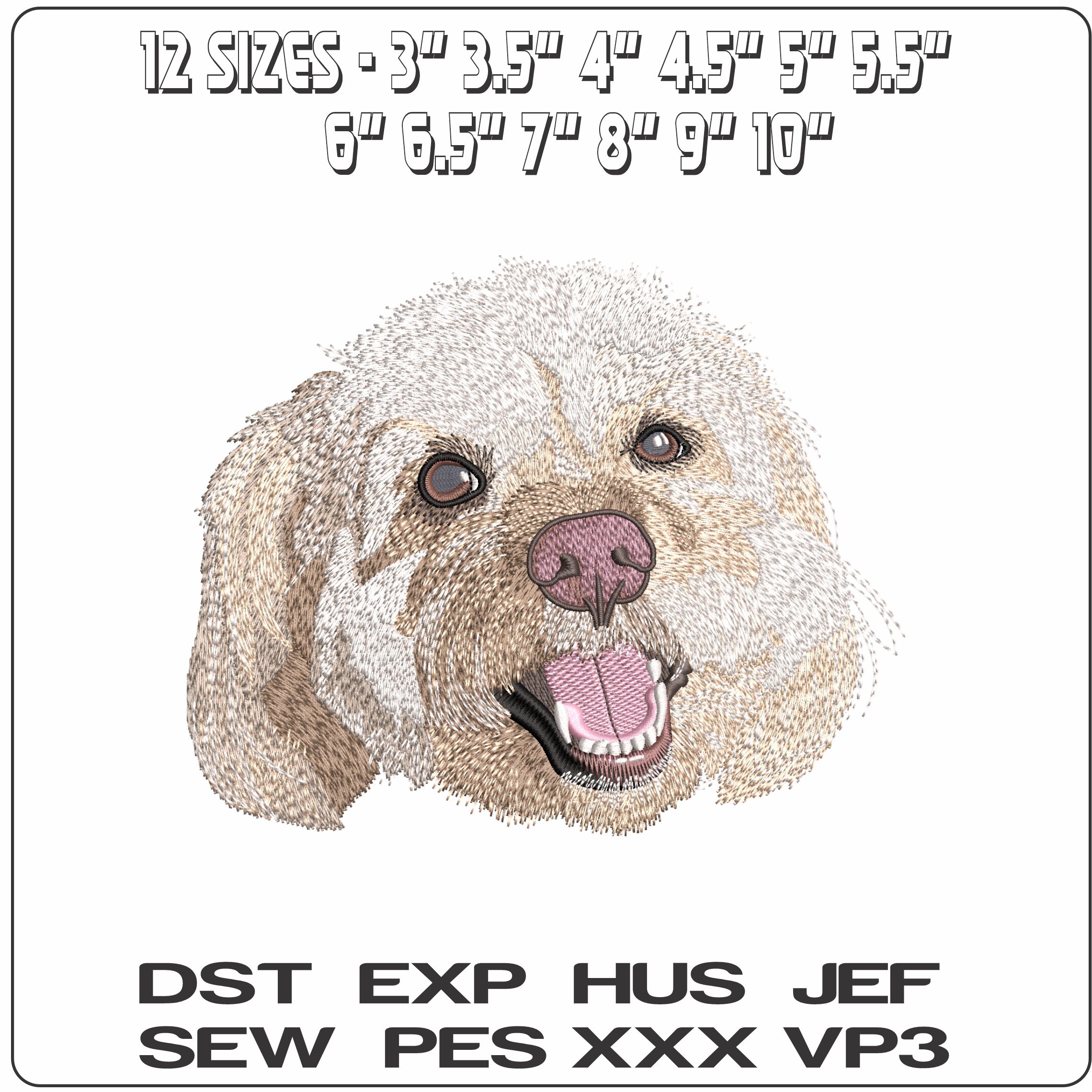 Shitzu Face  - Elegant embroidery design file-instant download — view 2
