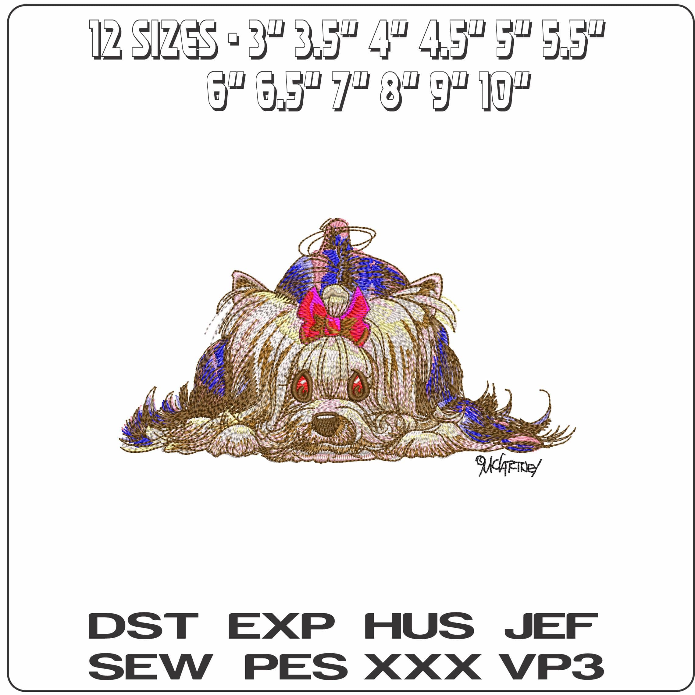 Shitzu Laying down  - Elegant embroidery design file-instant download — view 2