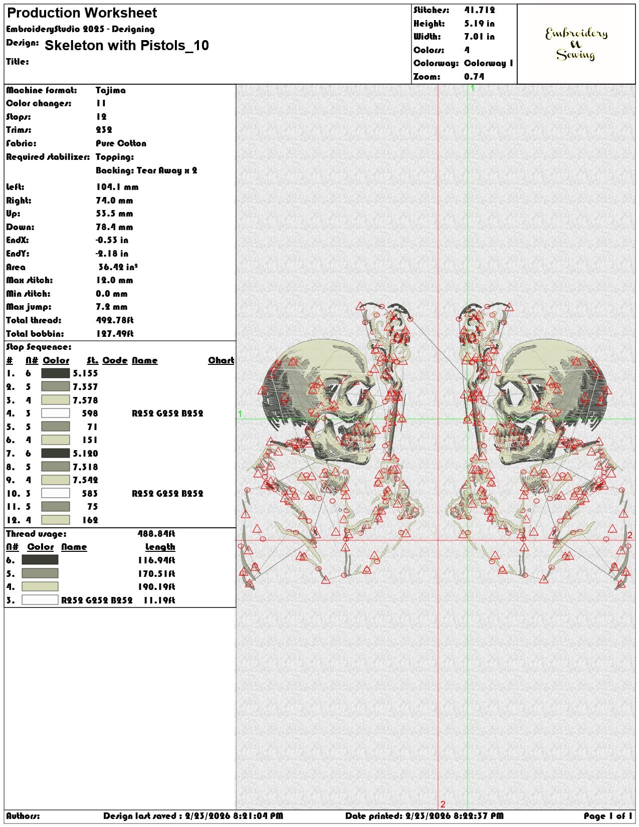 Skeleton with Pistols  - Elegant embroidery design file-instant download — view 3