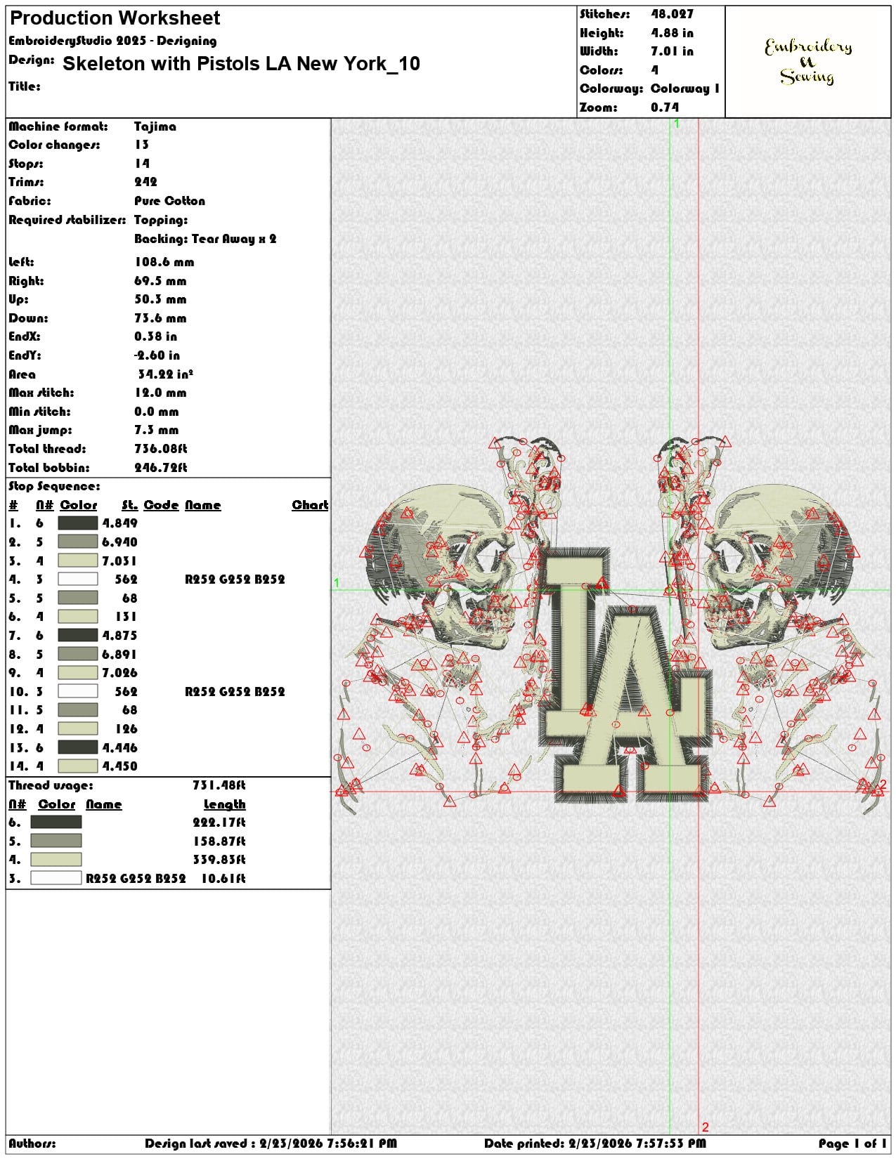 Skeleton with Pistols LA New York  - Elegant embroidery design file-instant download — view 3