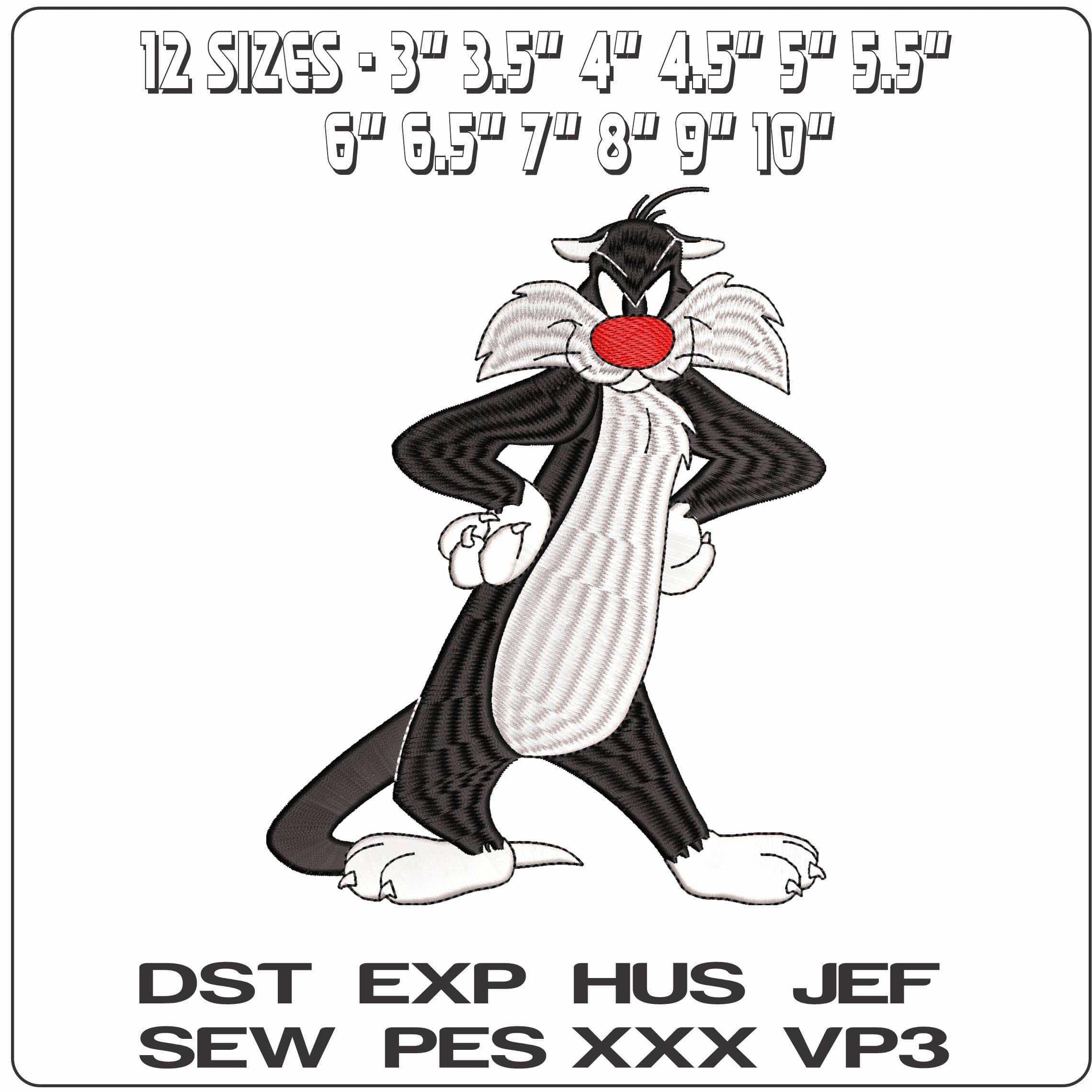 Slyvester Pussy Cat Looney Tunes  - Elegant embroidery design file-instant download — view 2
