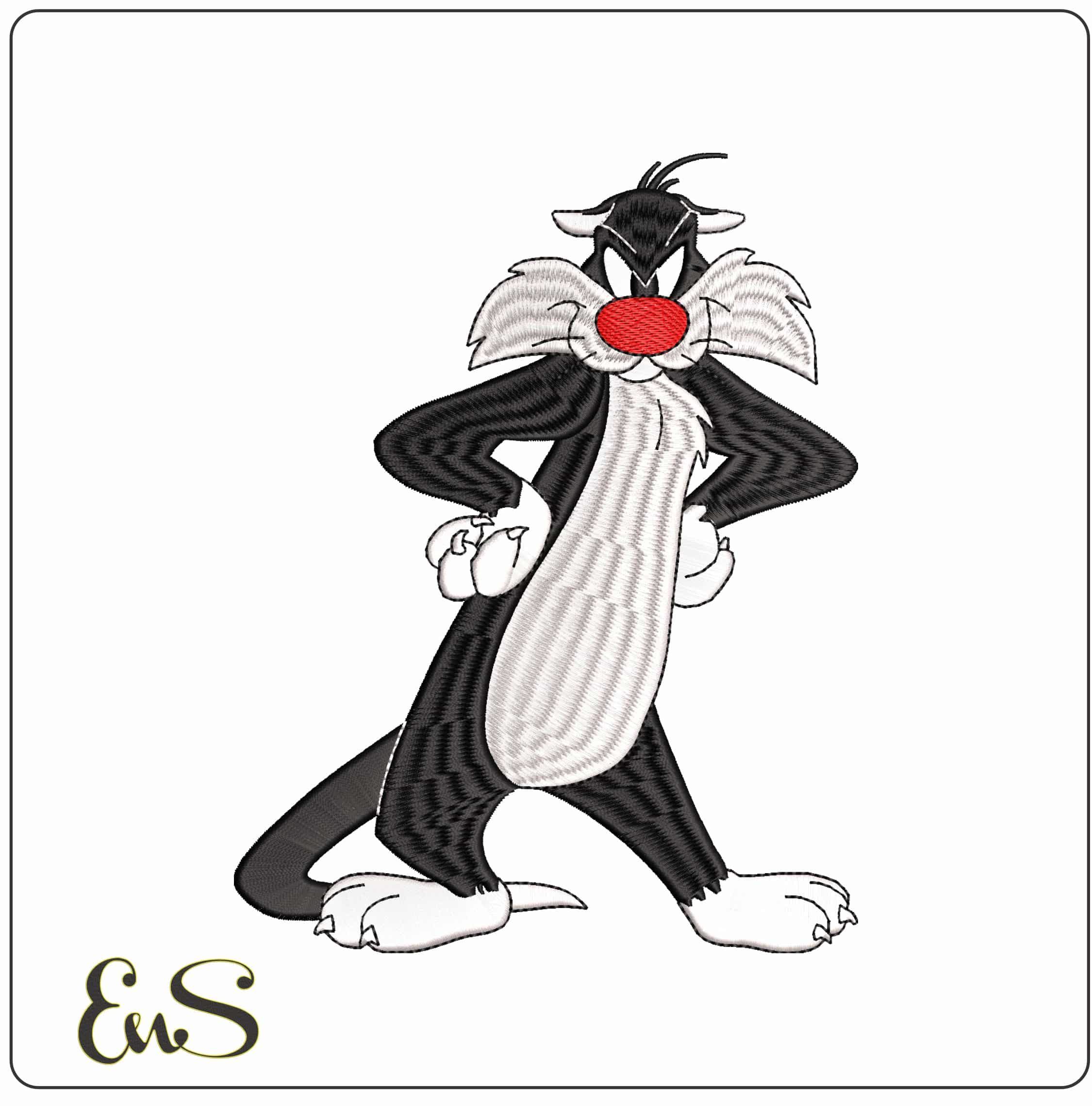 Slyvester Pussy Cat Looney Tunes  - Elegant embroidery design file-instant download