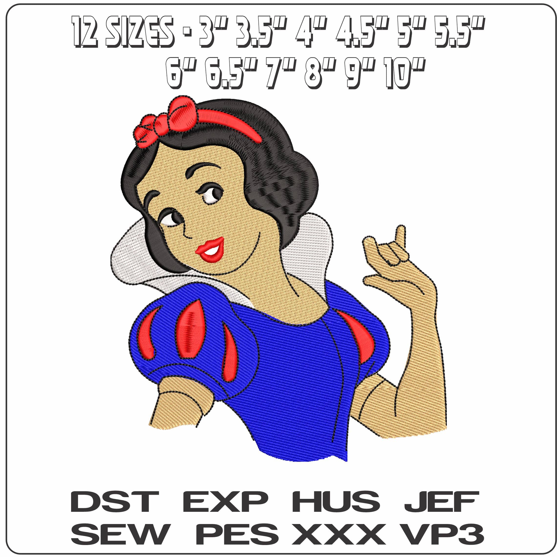 Snow White Snow White and the Seven Dwarfs Disney  - Elegant embroidery design file-instant download — view 2