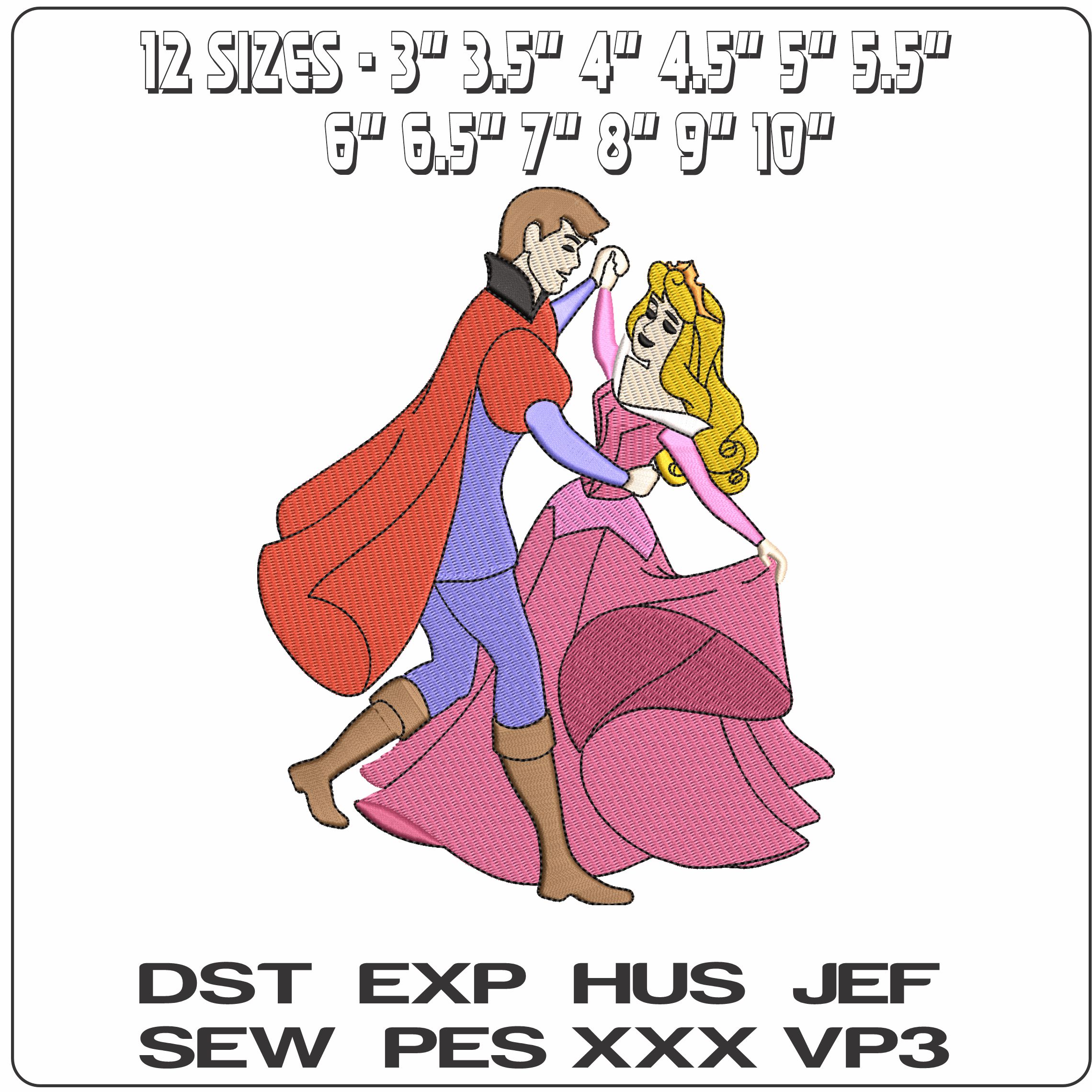 Snow White and Prince Charming  - Elegant embroidery design file-instant download — view 2