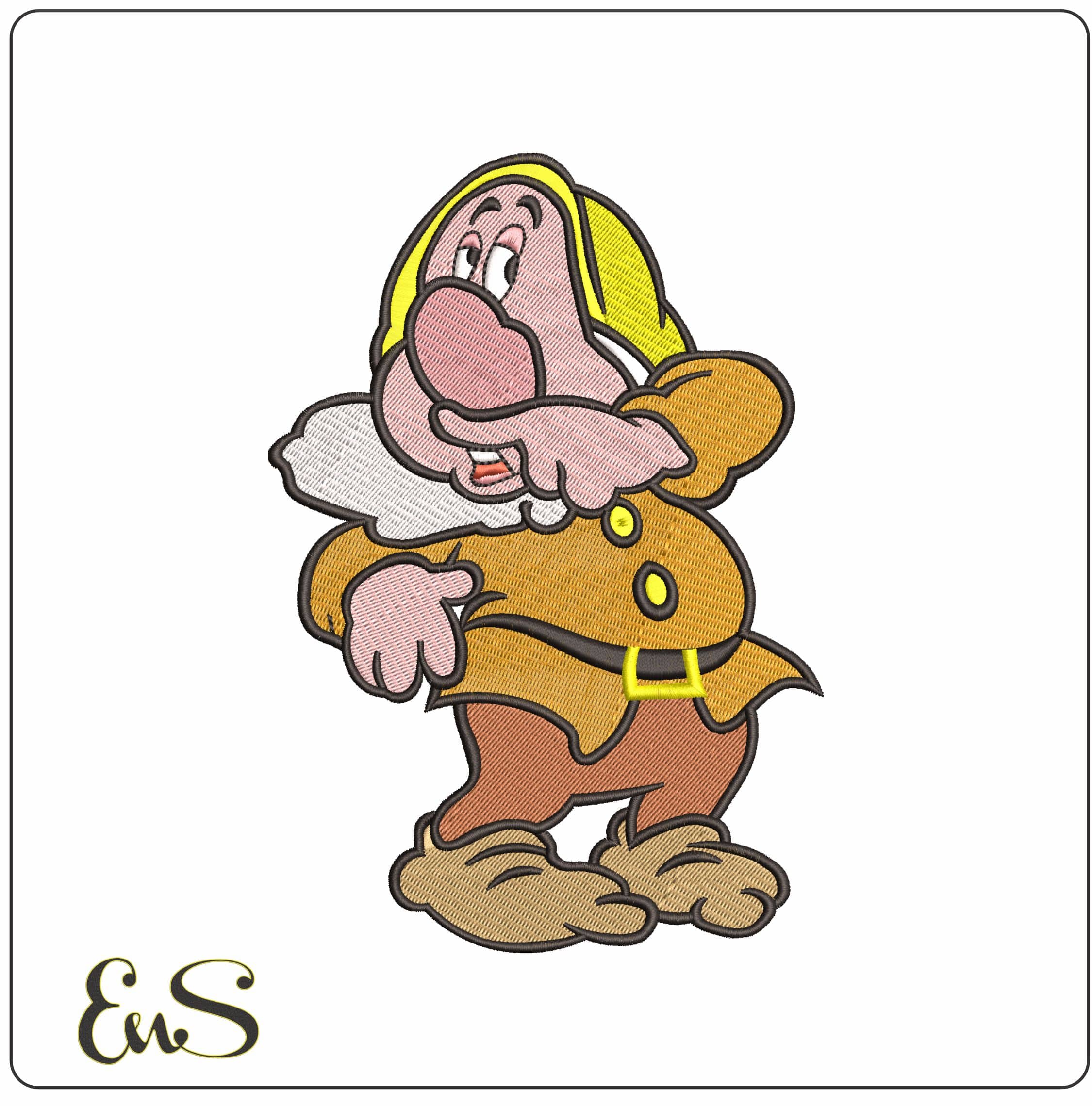 Snow White Dwarf Sneezy  - Elegant embroidery design file-instant download