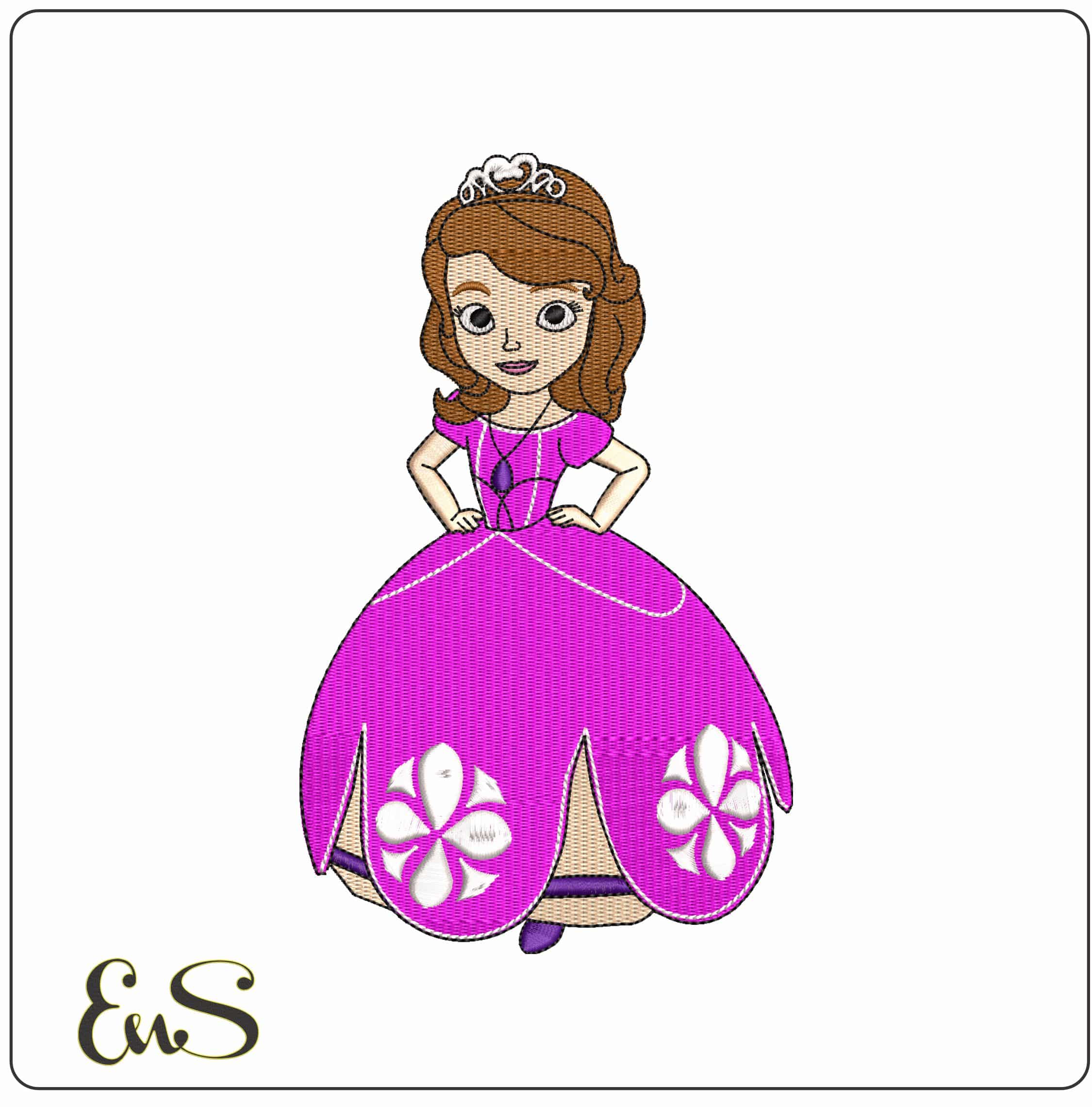 Sofia The First Princess Disney Cartoon  - Elegant embroidery design file-instant download
