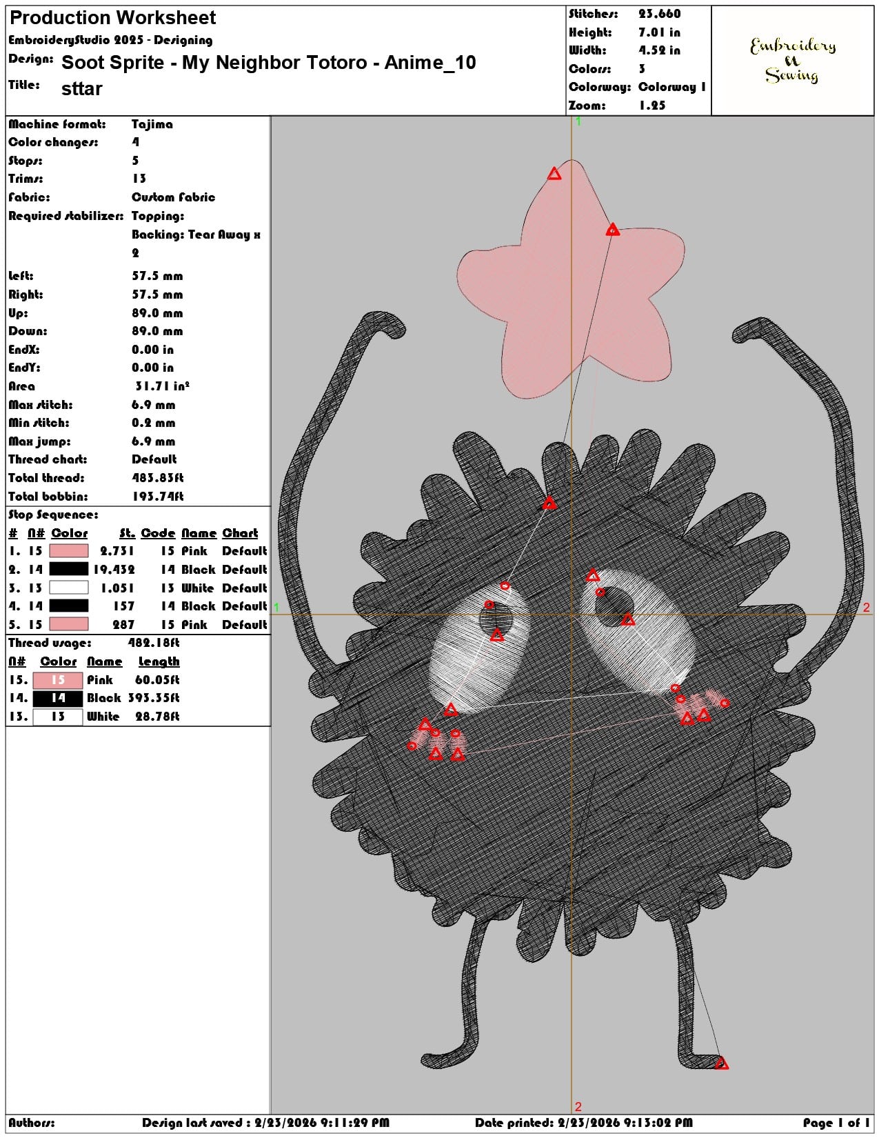 Soot Sprite My Neighbor Totoro Anime  - Elegant embroidery design file-instant download — view 3