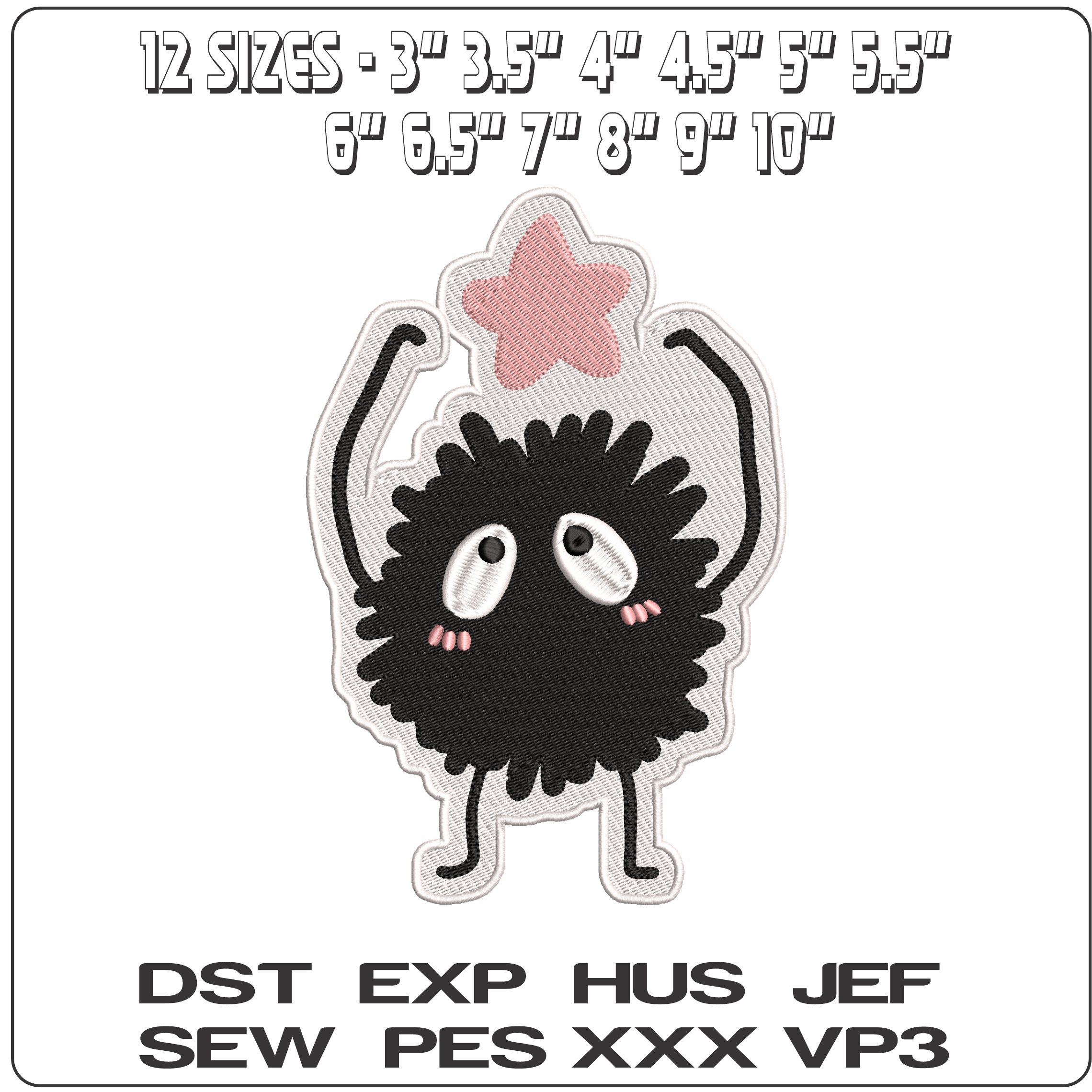 Soot Sprite outline My Neighbor Totoro Anime  - Elegant embroidery design file-instant download — view 2