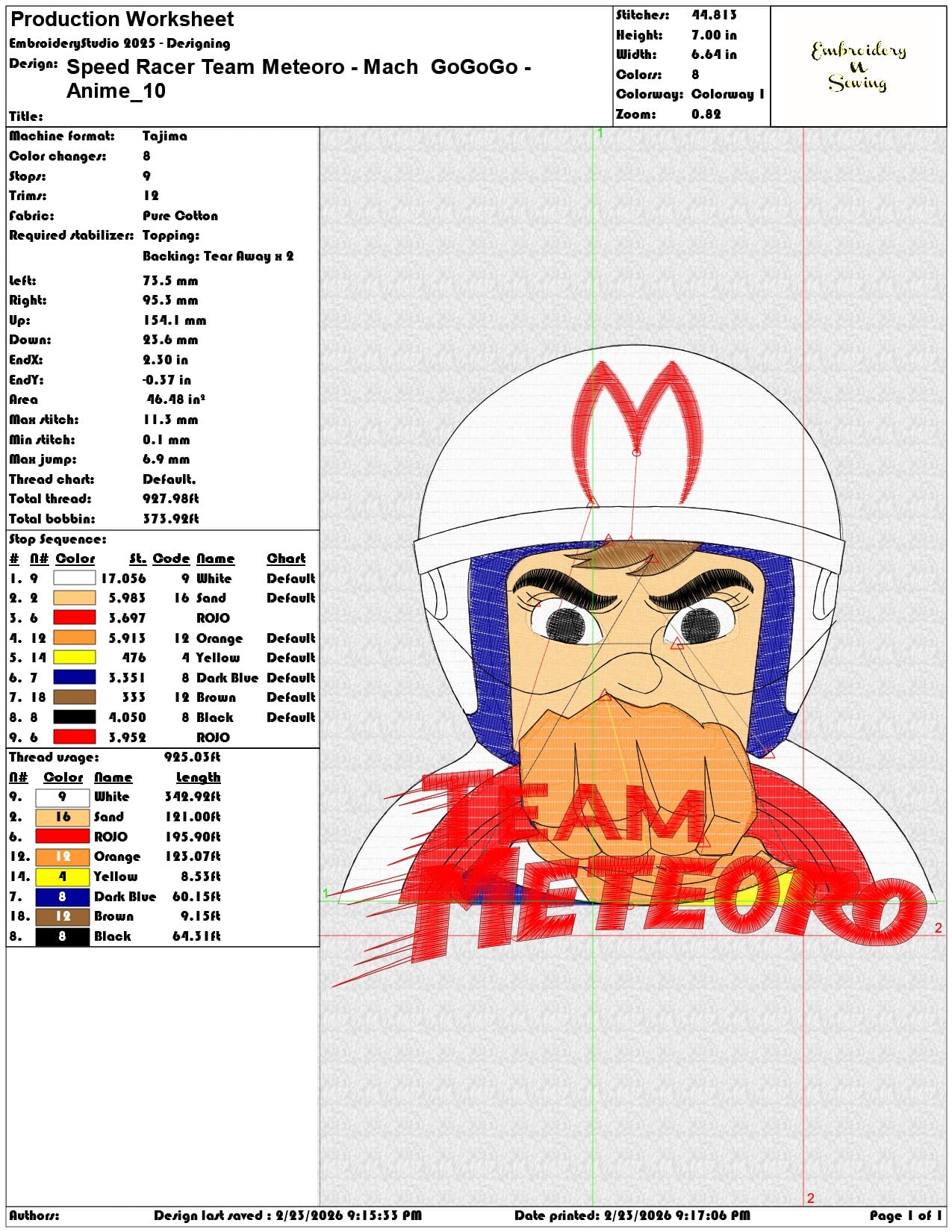 Speed Racer Team Meteoro Mach GoGoGo Anime  - Elegant embroidery design file-instant download — view 3