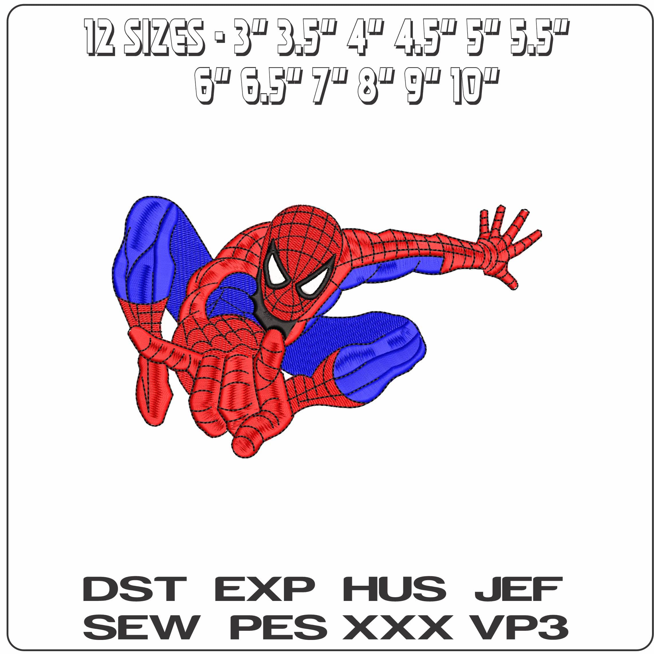 Spiderman Jumping Marvel Comic  - Elegant embroidery design file-instant download — view 2