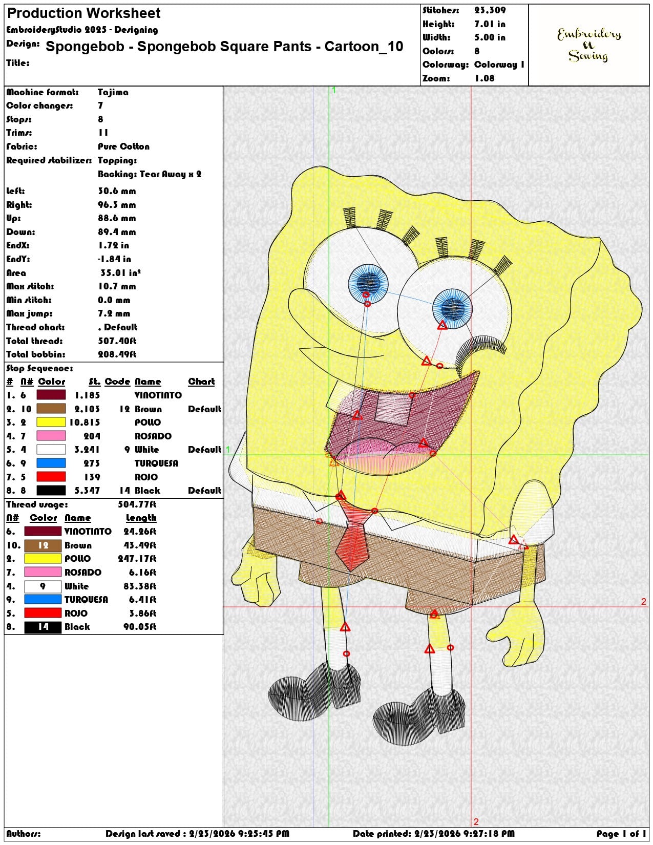 Spongebob Spongebob Square Pants Cartoon  - Elegant embroidery design file-instant download — view 3