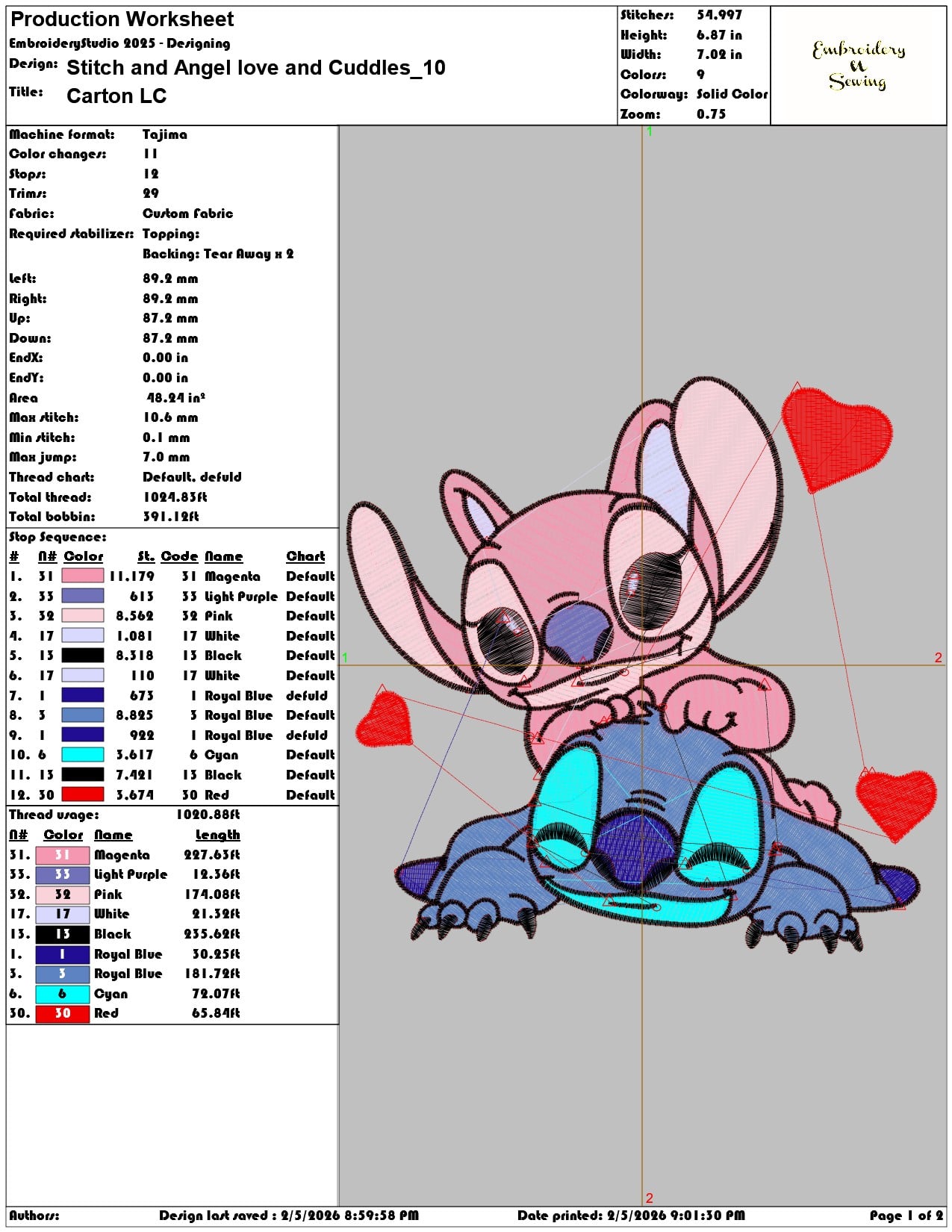 Stitch and Angel love and Cuddles  - Elegant embroidery design file-instant download — view 3
