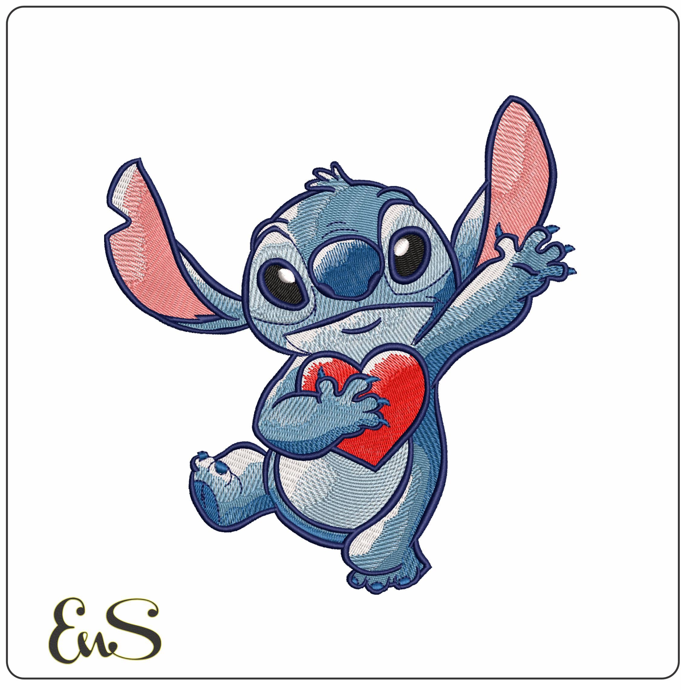 Stitch Heart  - Elegant embroidery design file-instant download