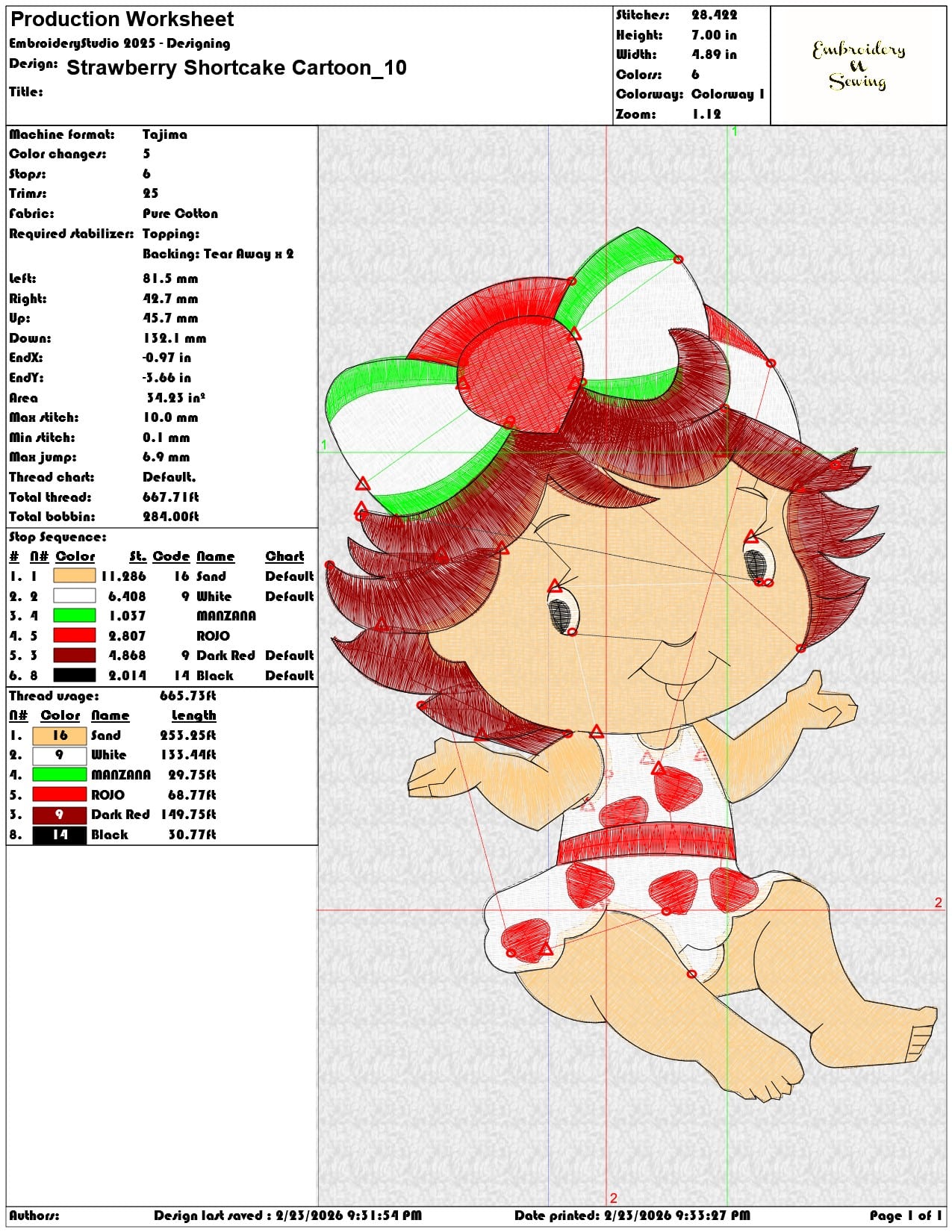 Strawberry Shortcake Cartoon  - Elegant embroidery design file-instant download — view 3