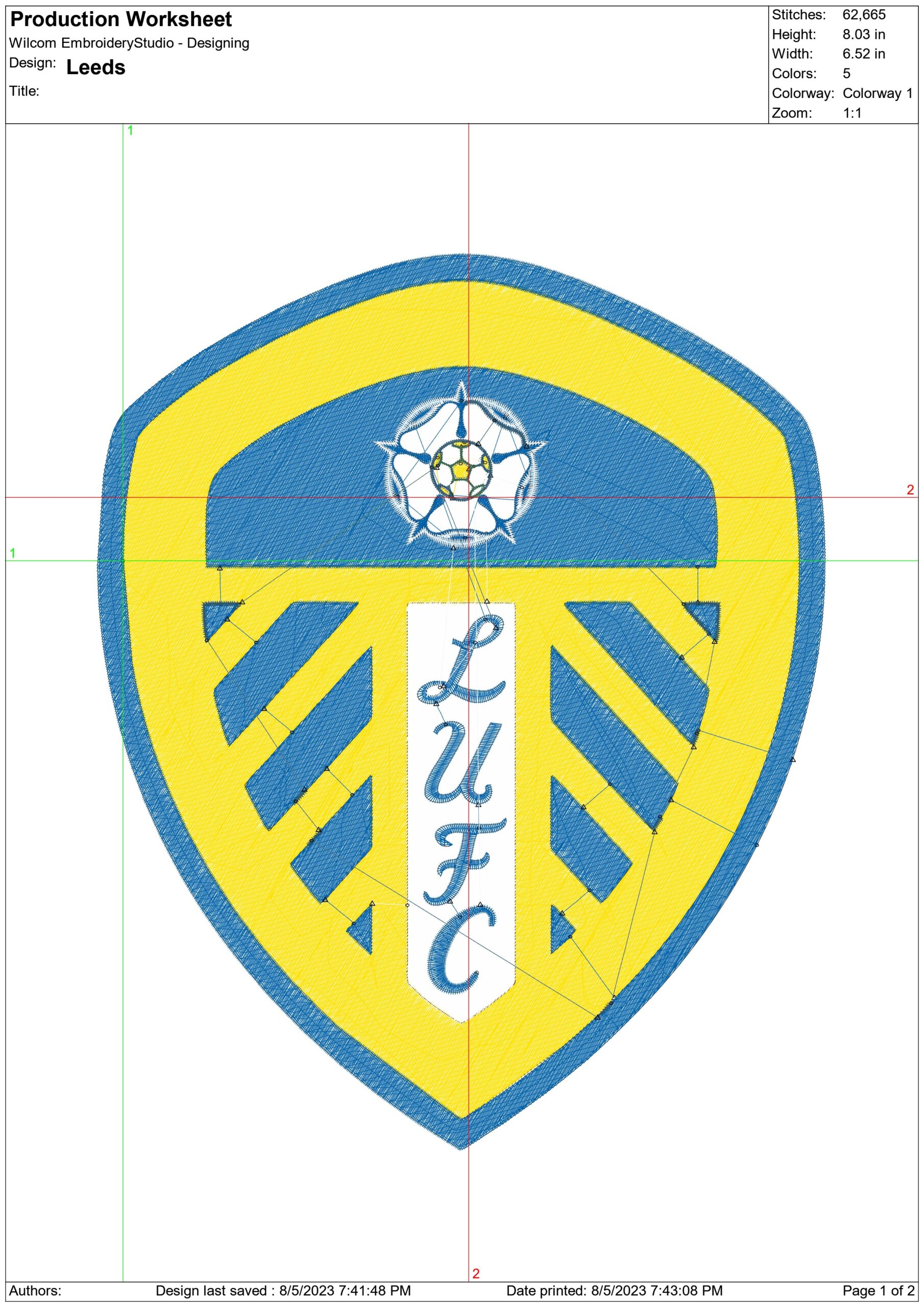 Leeds United embroidery design - Elland Road, English Premier league design machine pattern embroidery file instant download in a frame — view 2