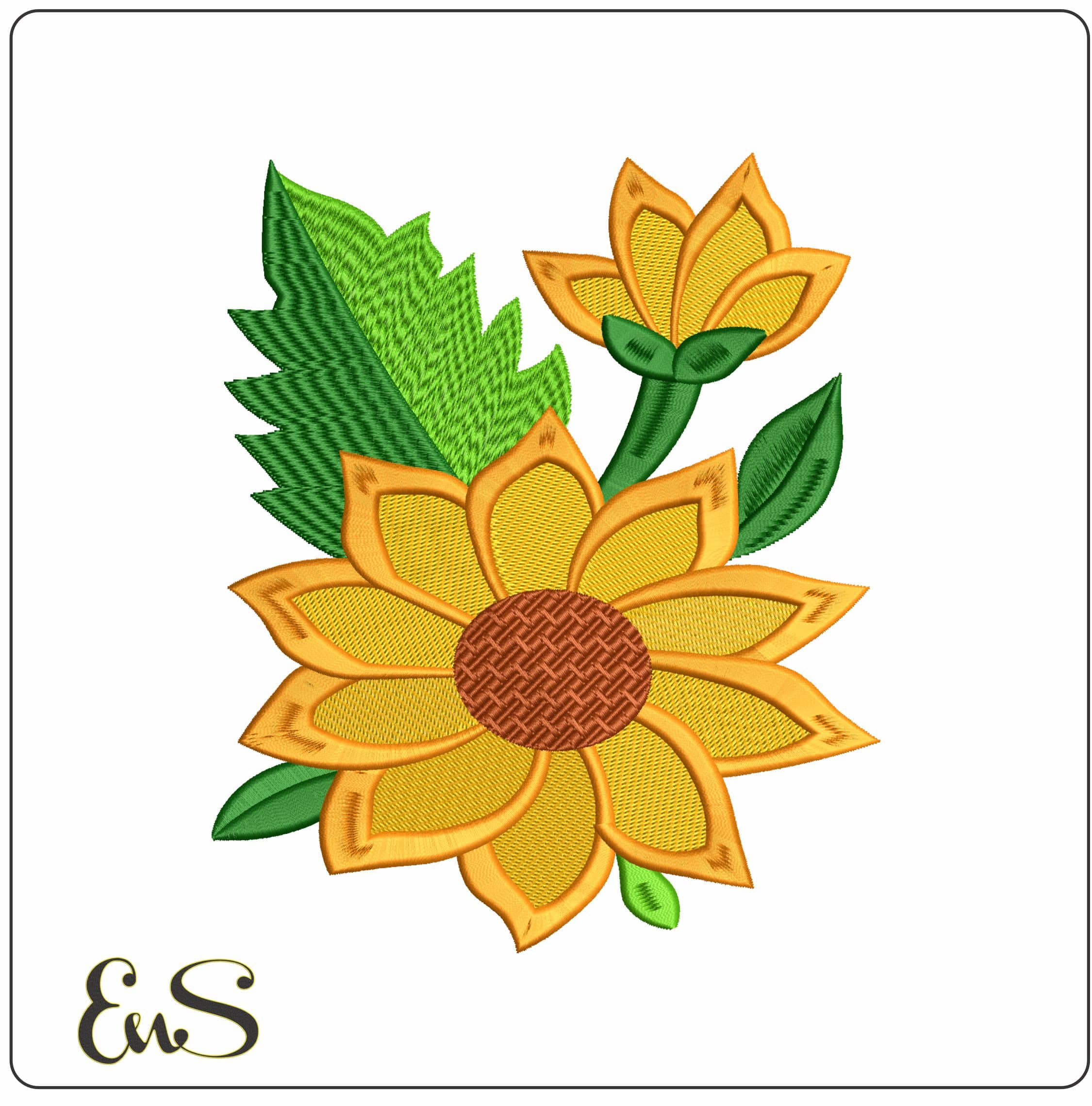 Sunflower  - Elegant embroidery design file-instant download