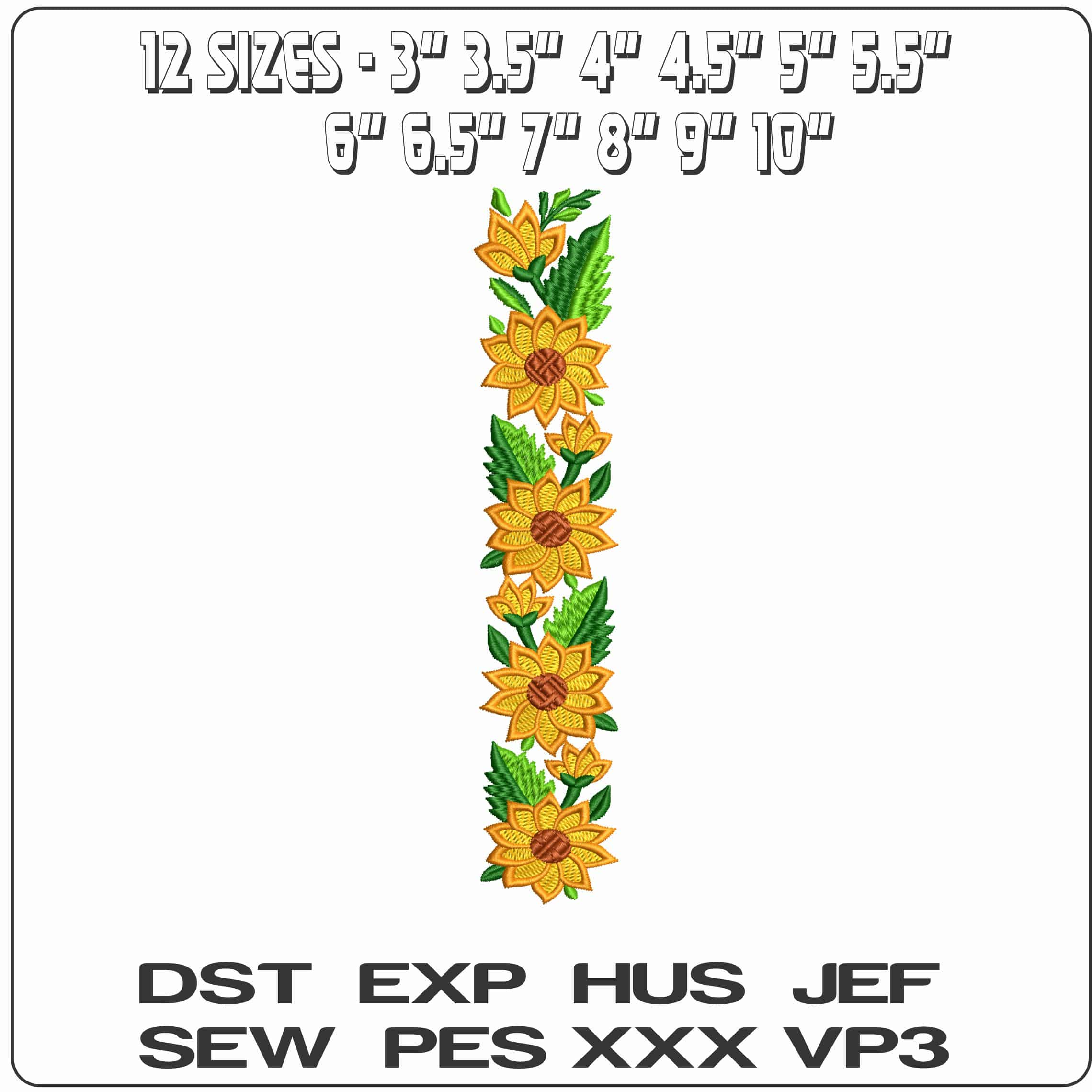 Sunflower String  - Elegant embroidery design file-instant download — view 2