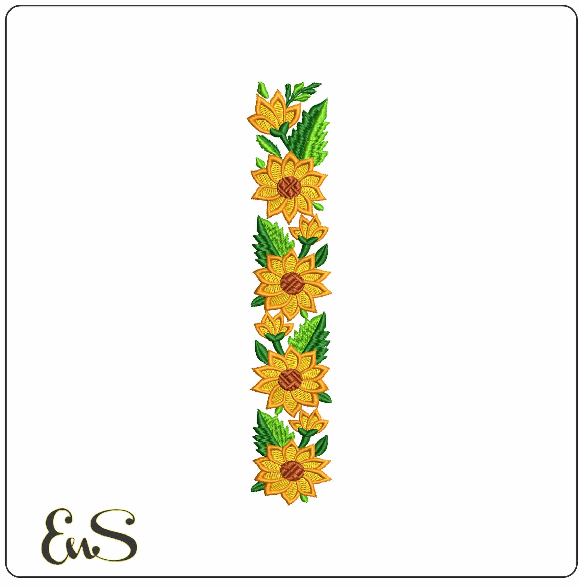 Sunflower String  - Elegant embroidery design file-instant download