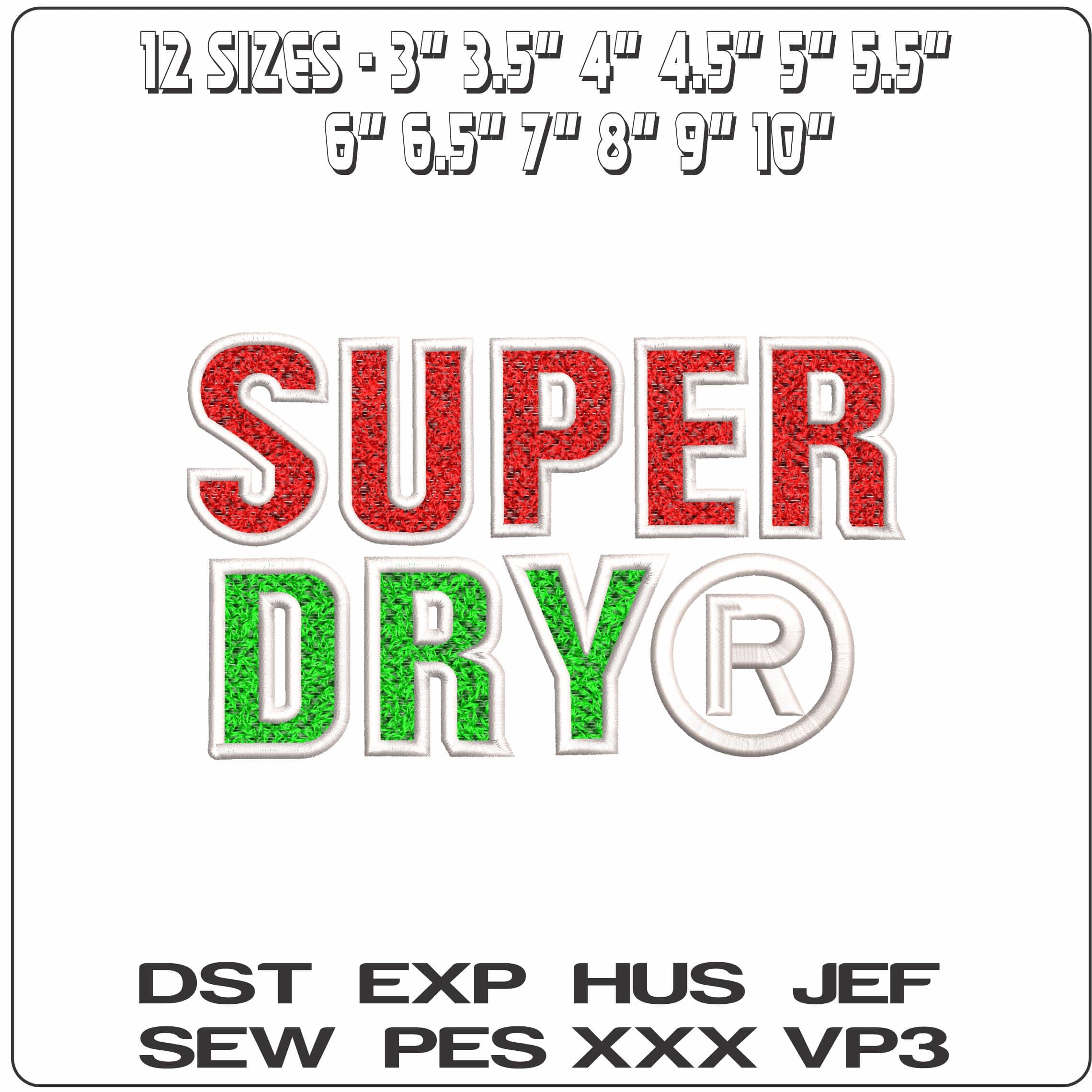 Super Dry Green and Red  - Elegant embroidery design file-instant download — view 2