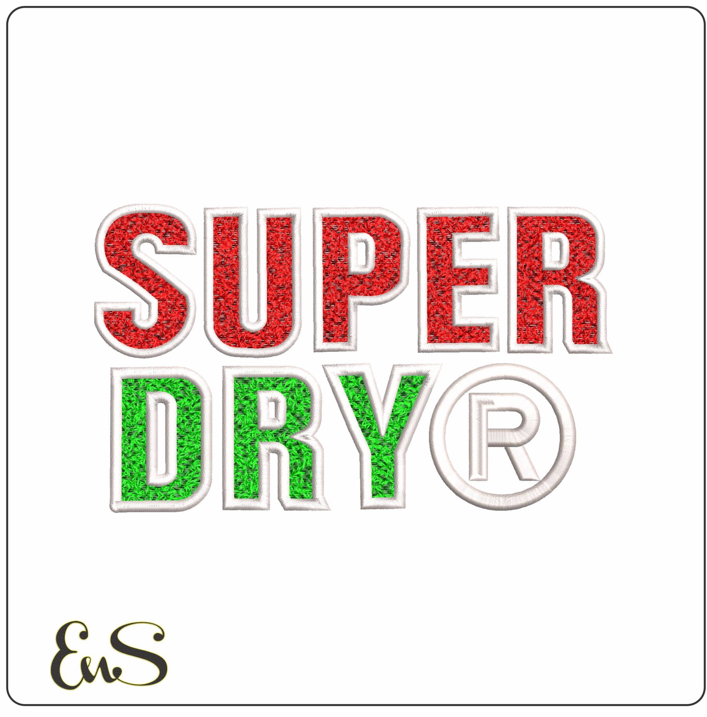 Super Dry Green and Red  - Elegant embroidery design file-instant download
