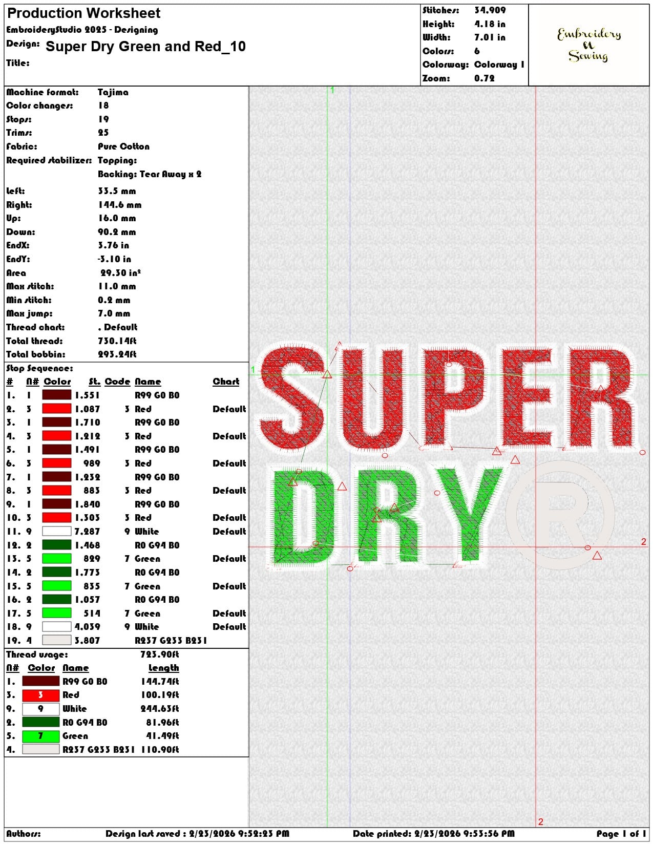 Super Dry Green and Red  - Elegant embroidery design file-instant download — view 3