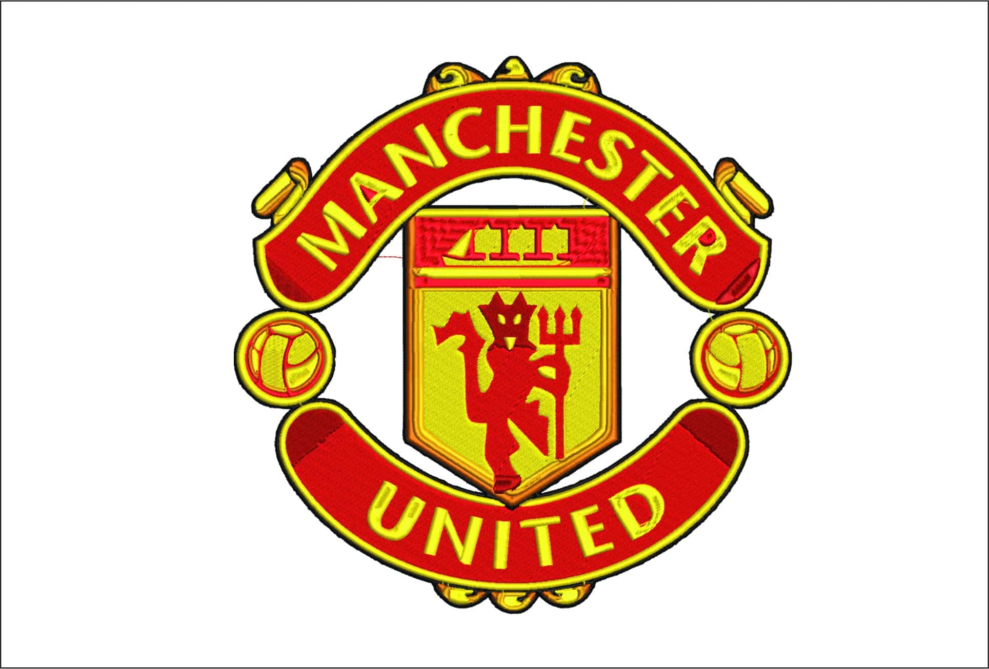 Man Utd embroidery design - Red Devils design machine pattern embroidery file instant download in a frame
