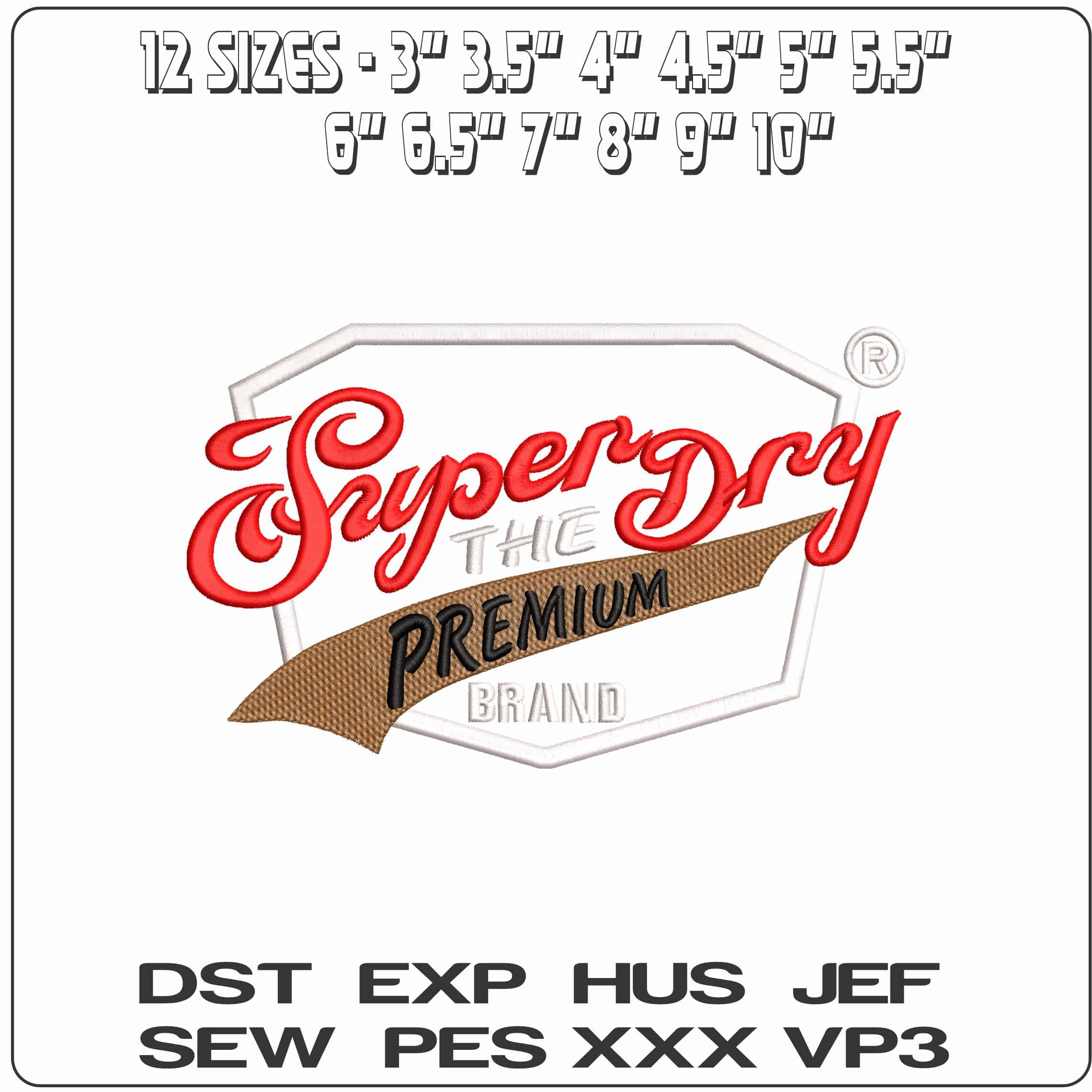 Super Dry Premium Brand  - Elegant embroidery design file-instant download — view 2